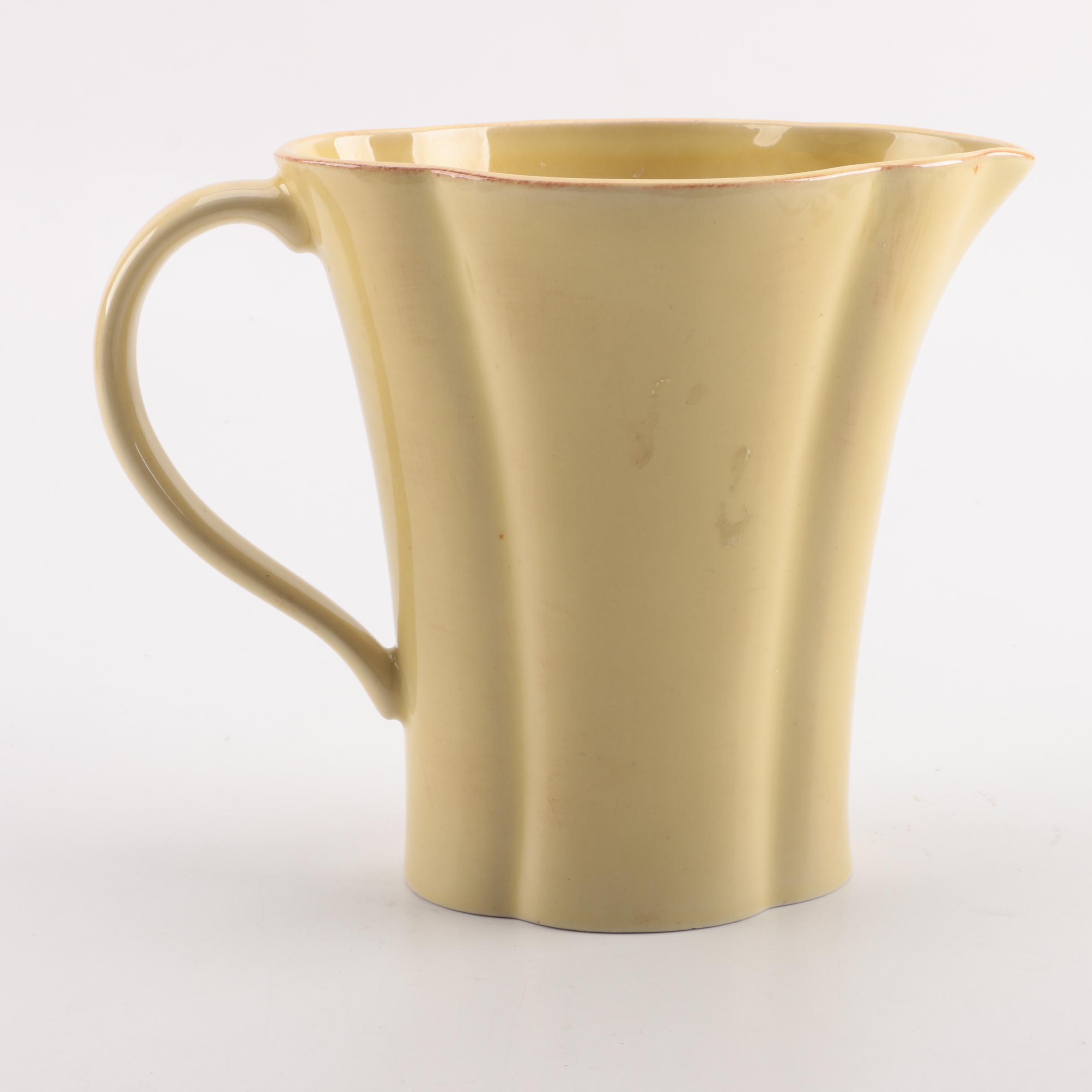 Hand-Painted French Candlesticks with Pitcher