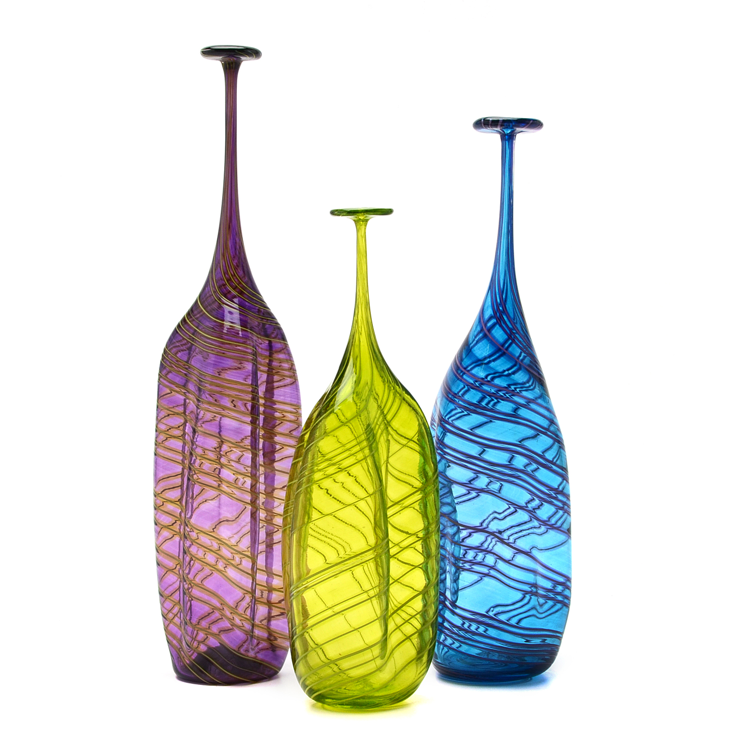 Darren Goodman Curated Group of Three Art Glass Bottles