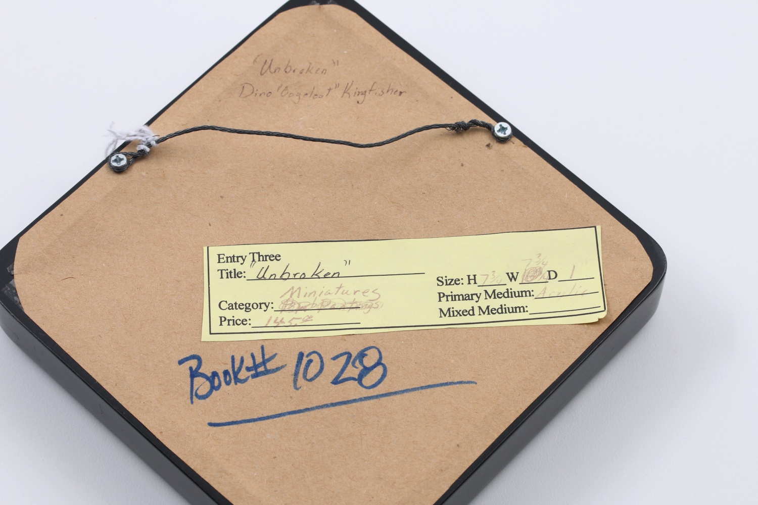 Dino "Oogeloot" Kingfisher Miniature Acrylic Painting on Board "Unbroken"