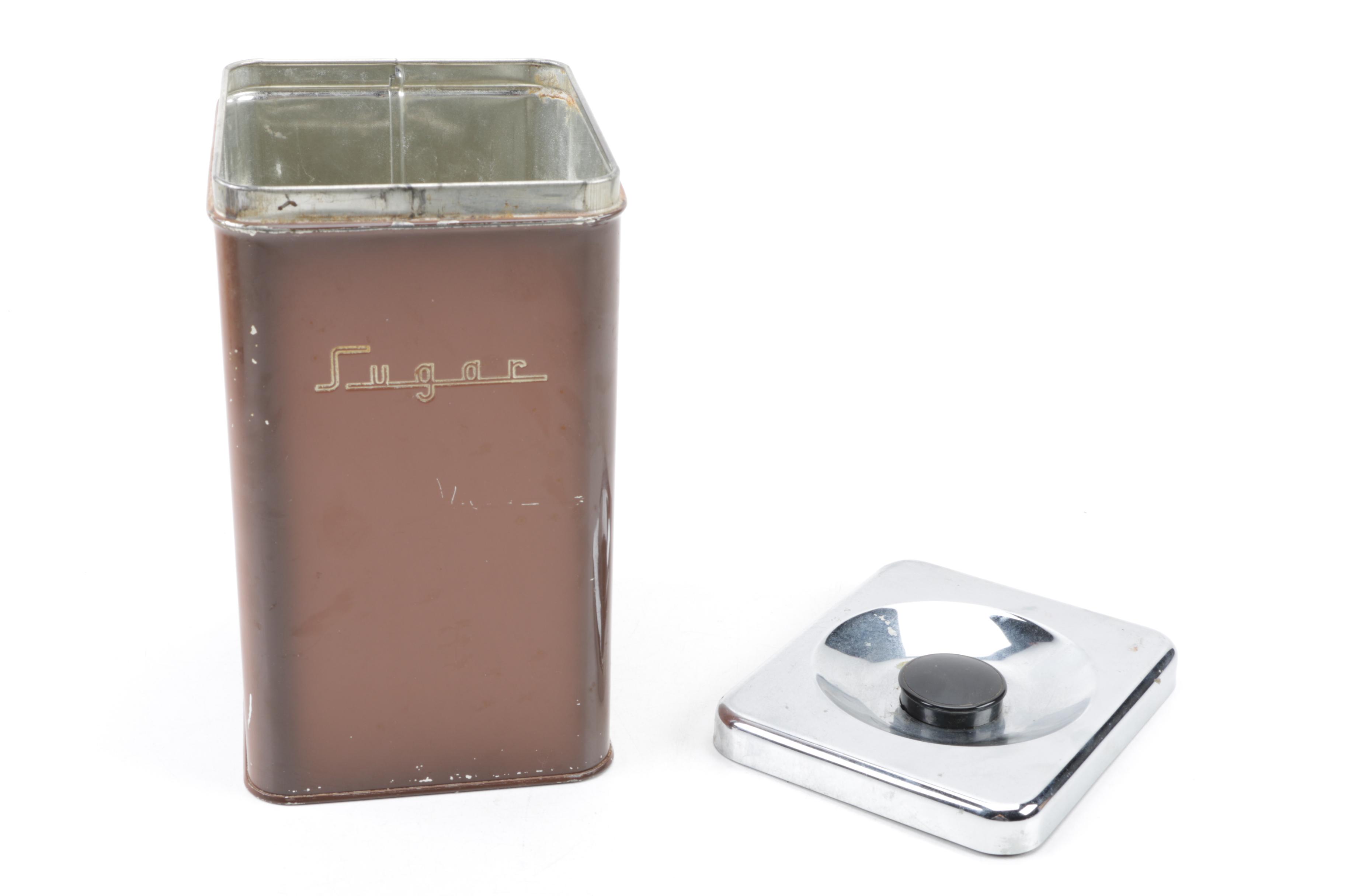 Mid-Century Metal Kitchen Canisters