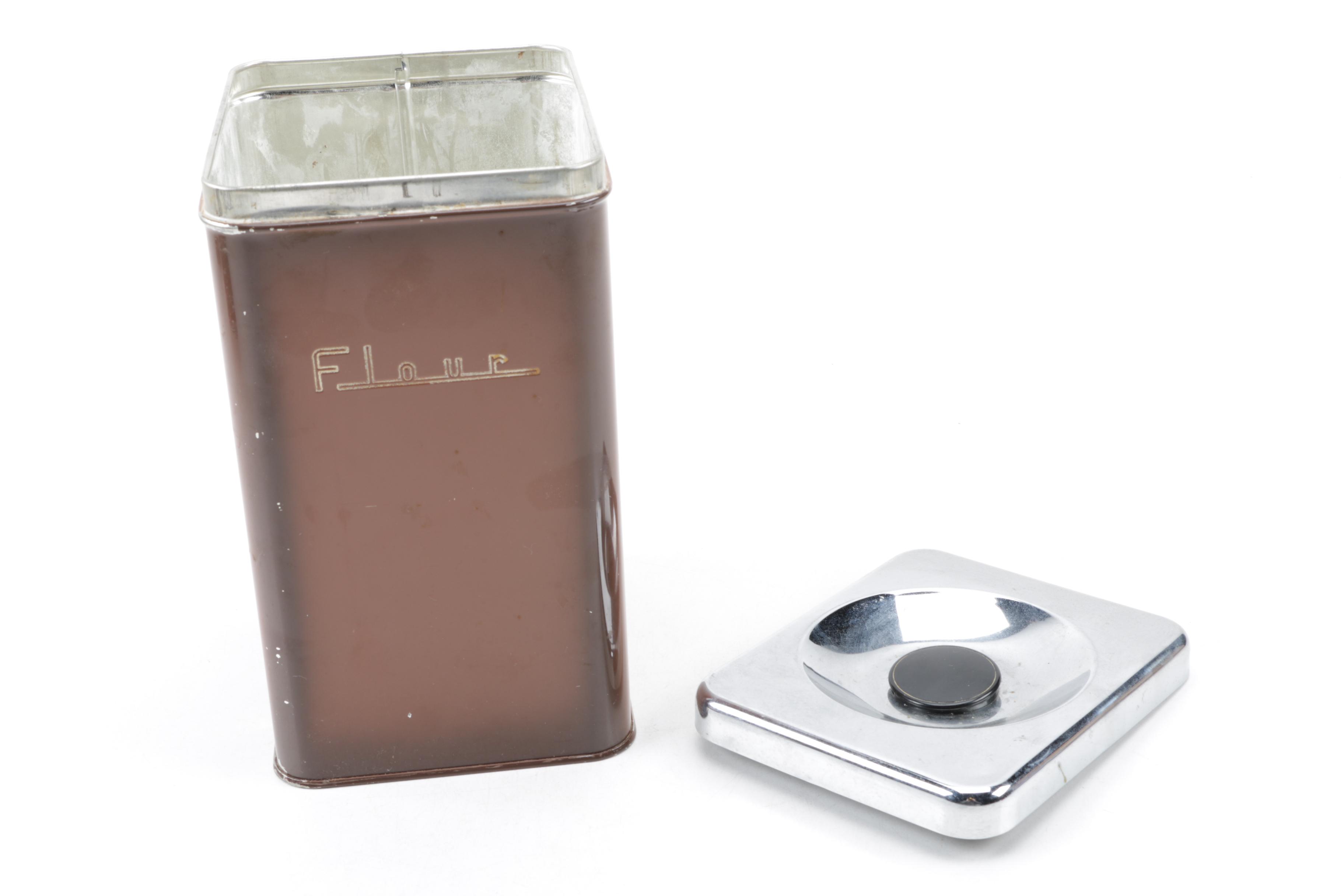 Mid-Century Metal Kitchen Canisters