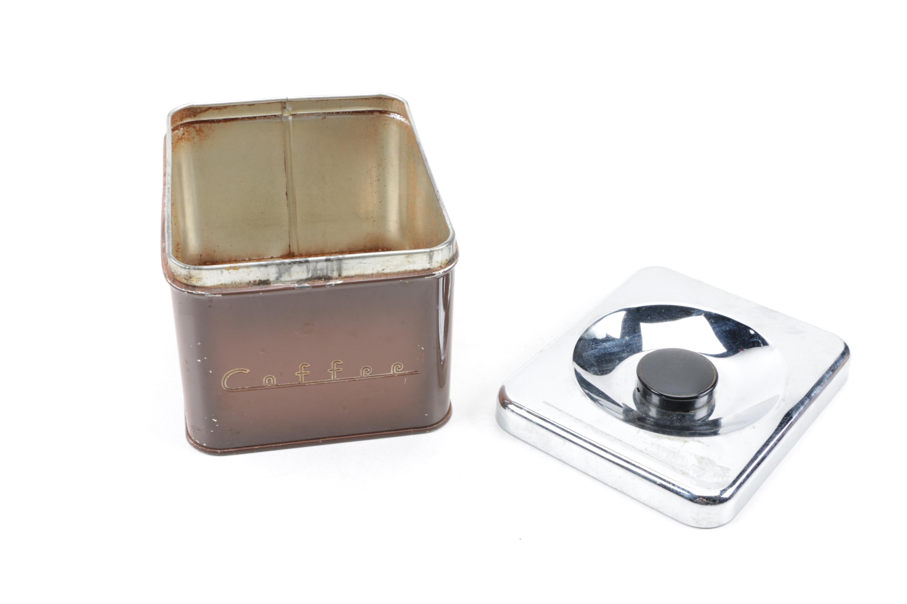 Mid-Century Metal Kitchen Canisters