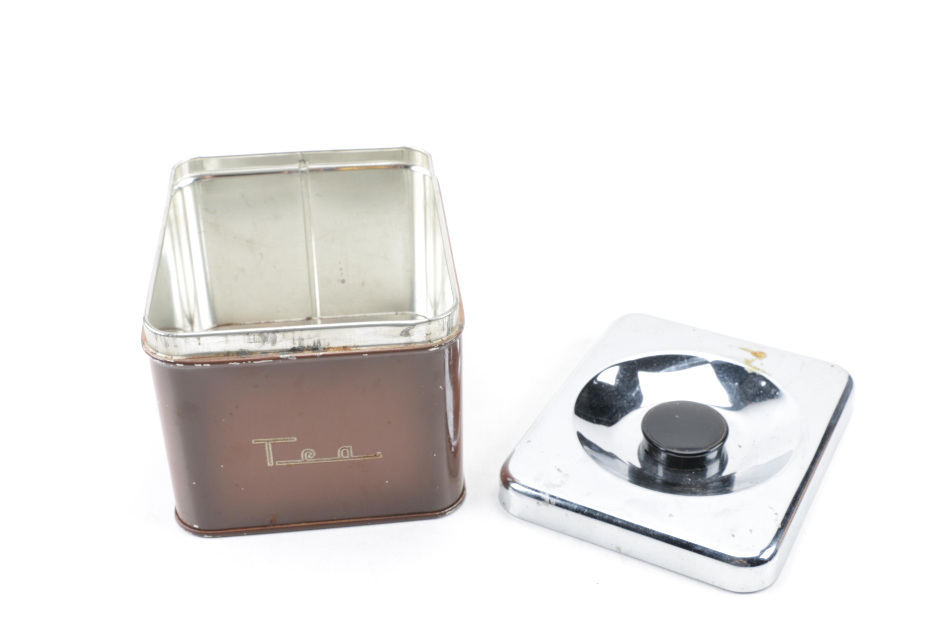 Mid-Century Metal Kitchen Canisters