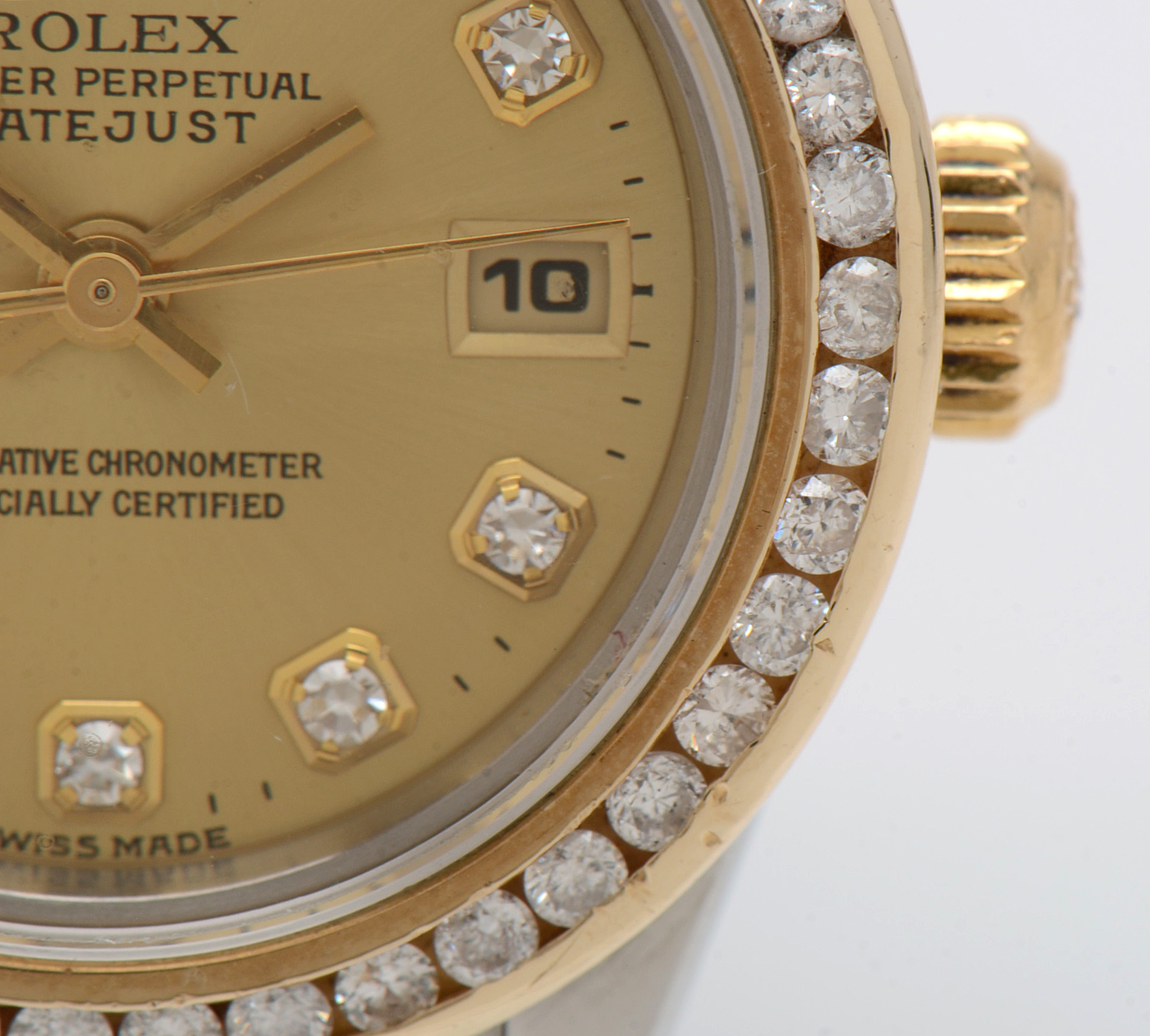 Rolex Datejust Diamond Bezel 18K Yellow Gold Stainless Steel Watch