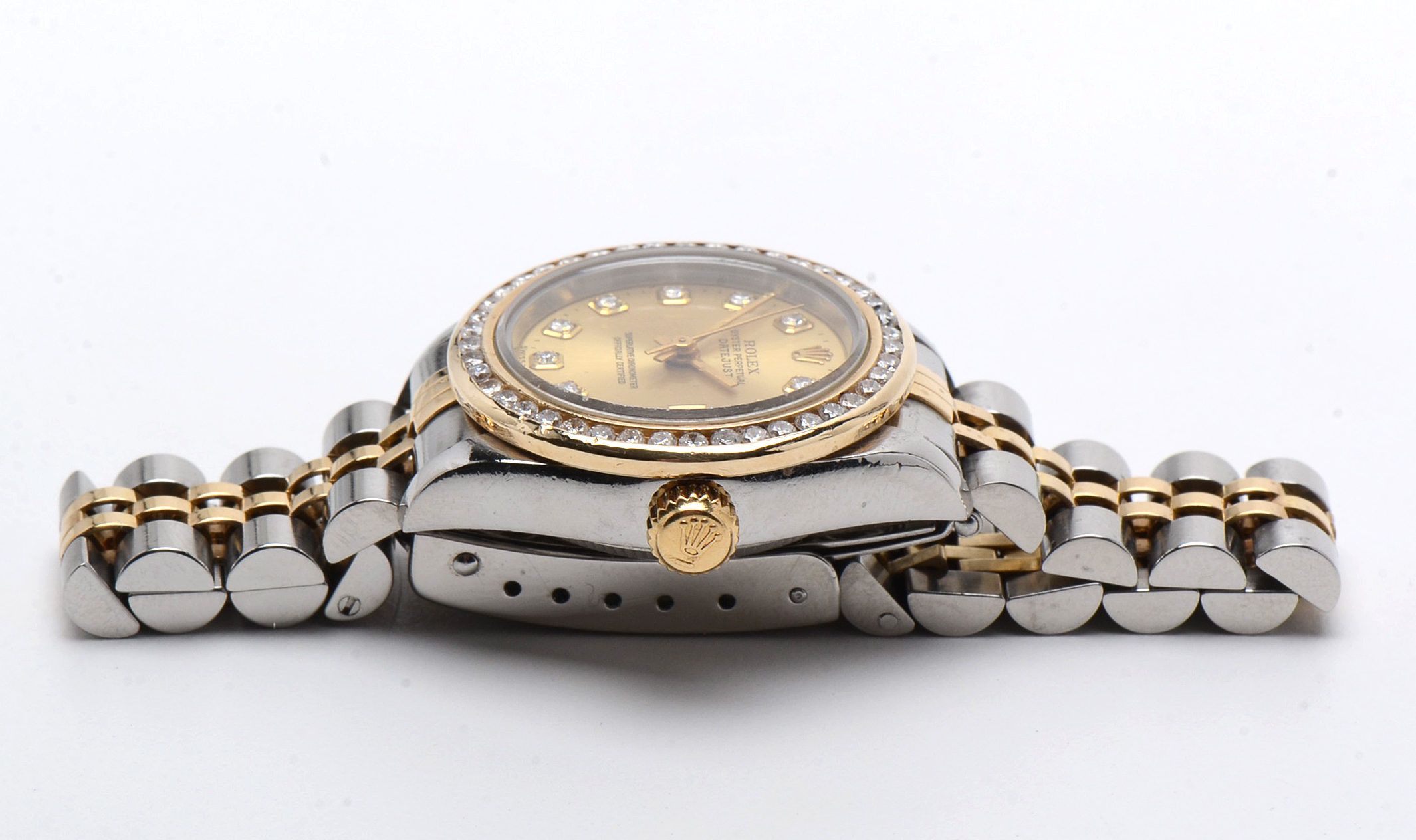 Rolex Datejust Diamond Bezel 18K Yellow Gold Stainless Steel Watch