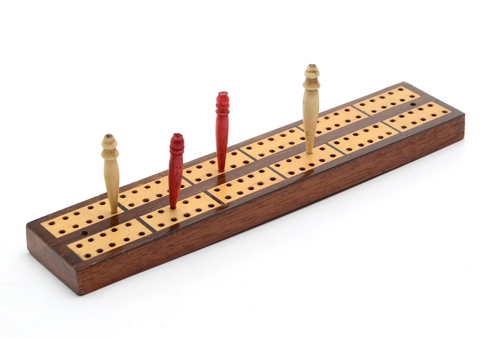 Antique Mahogany Games Compendium with F.H. Ayres Instruction Booklet