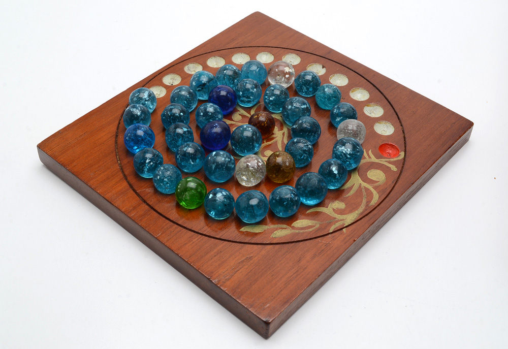 Antique Mahogany Games Compendium with F.H. Ayres Instruction Booklet