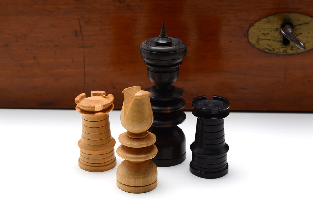 Antique Mahogany Games Compendium with F.H. Ayres Instruction Booklet