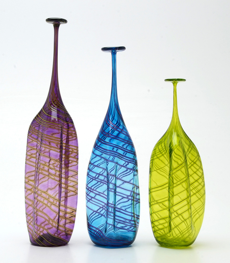 Darren Goodman Curated Group of Three Art Glass Bottles