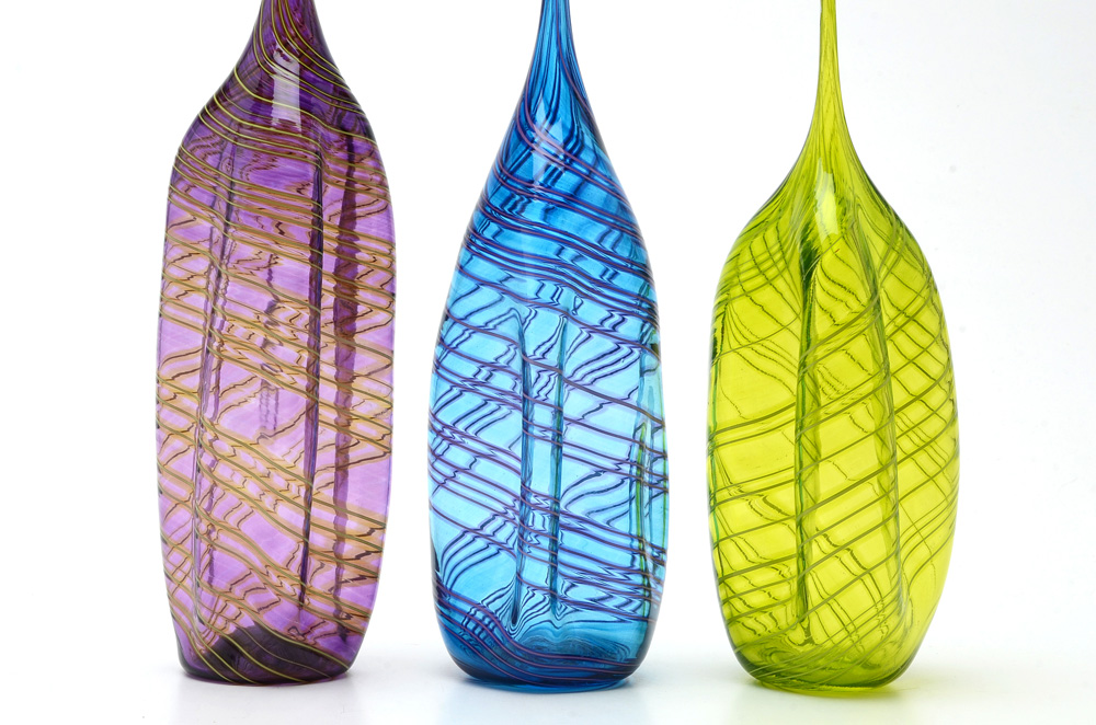 Darren Goodman Curated Group of Three Art Glass Bottles