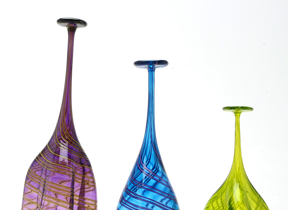 Darren Goodman Curated Group of Three Art Glass Bottles