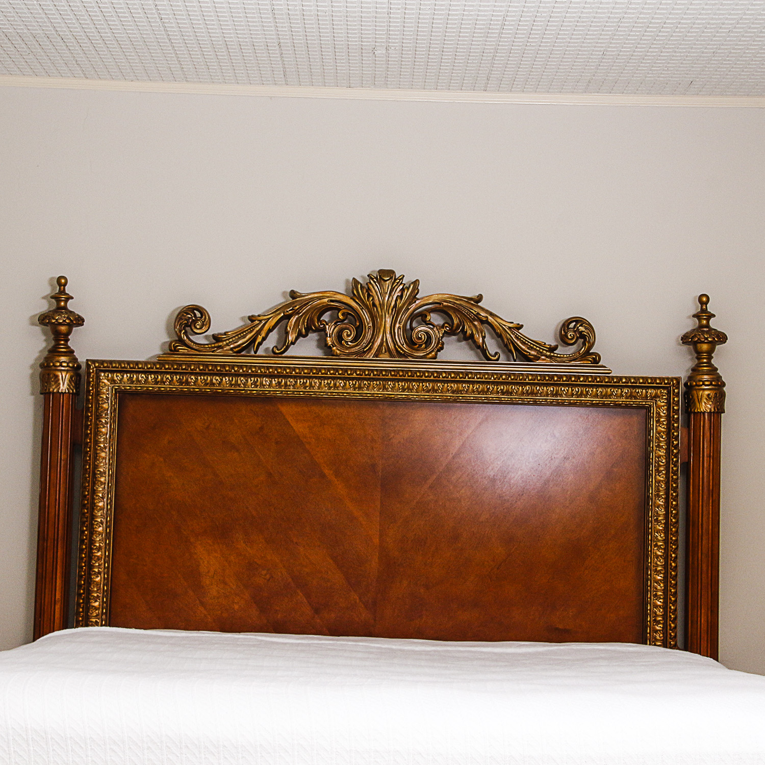 French Neoclassical  Style Cherry Veneered King Size Bed