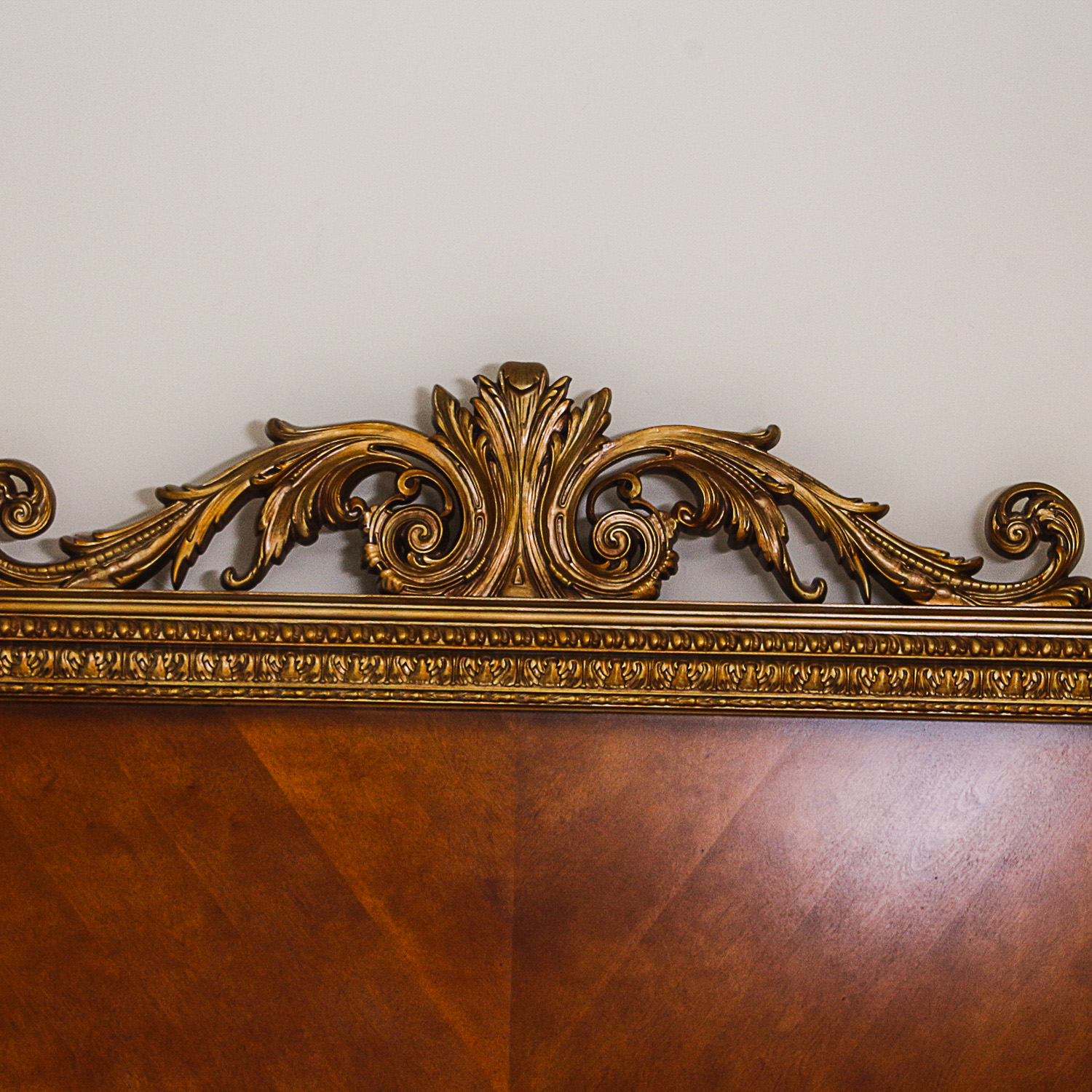 French Neoclassical  Style Cherry Veneered King Size Bed