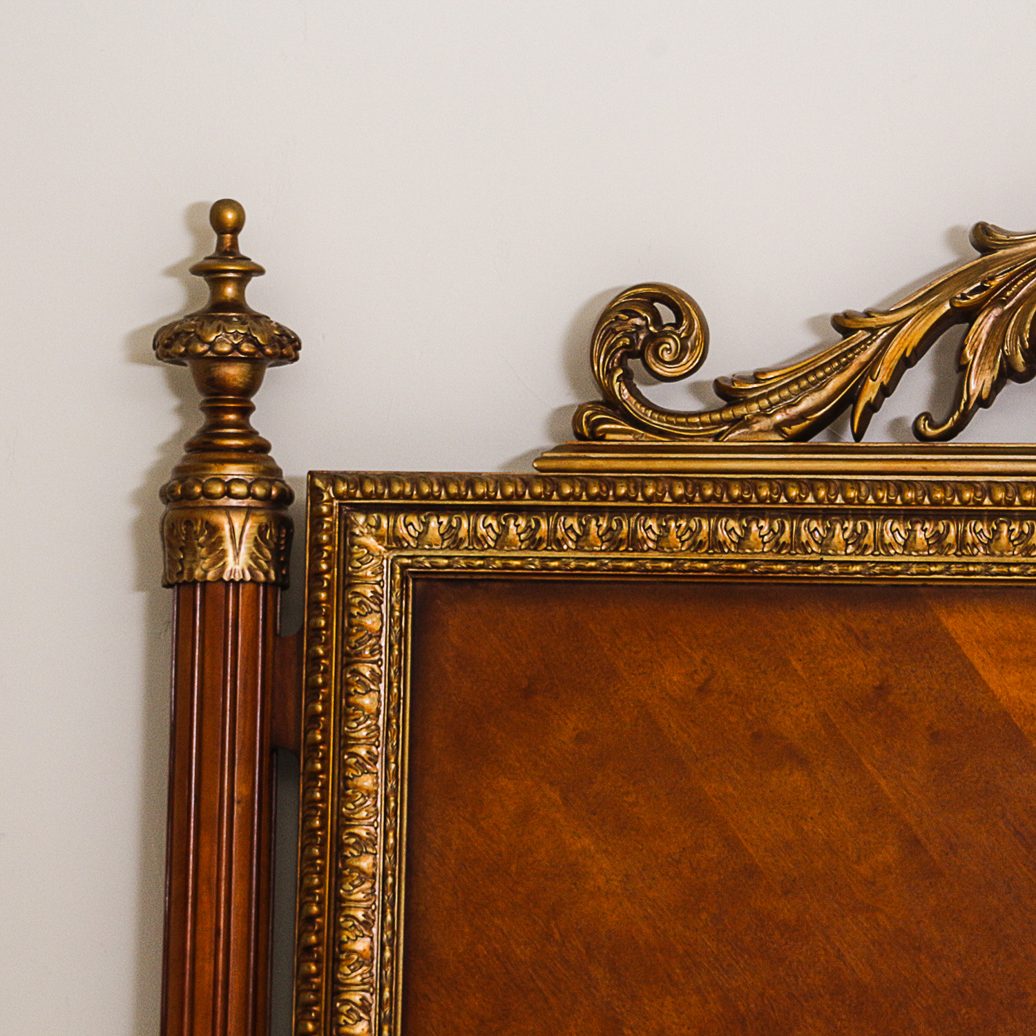 French Neoclassical  Style Cherry Veneered King Size Bed