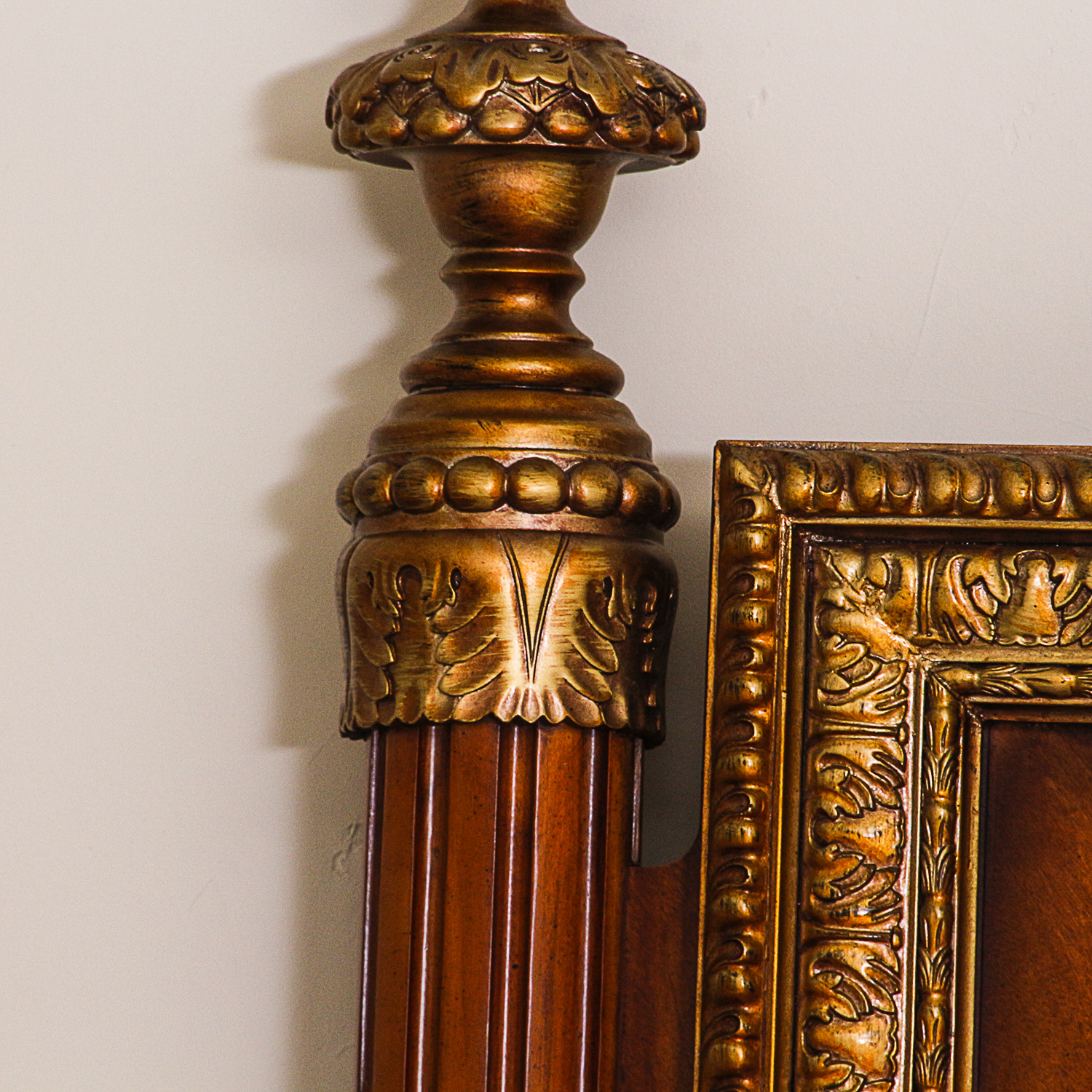 French Neoclassical  Style Cherry Veneered King Size Bed