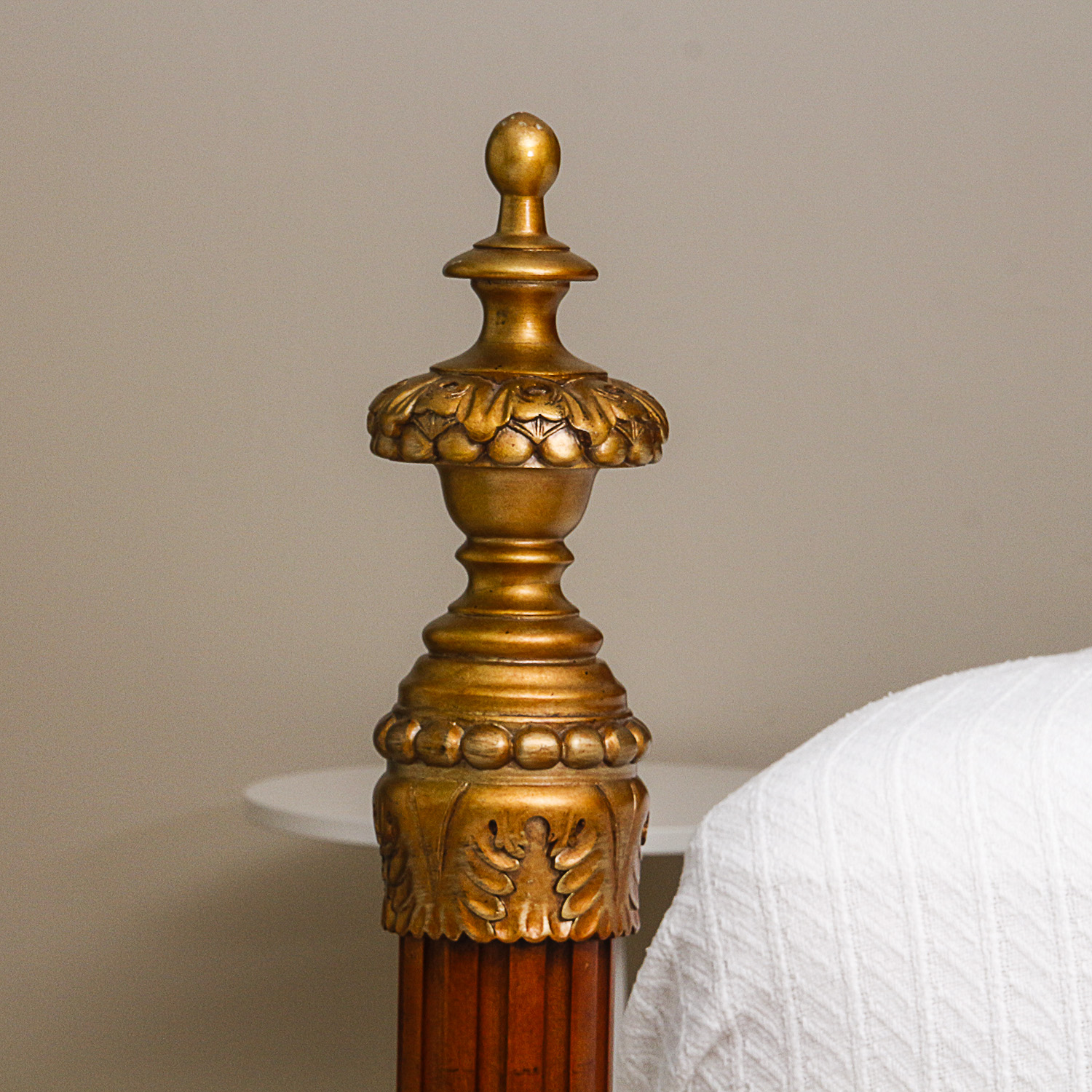 French Neoclassical  Style Cherry Veneered King Size Bed