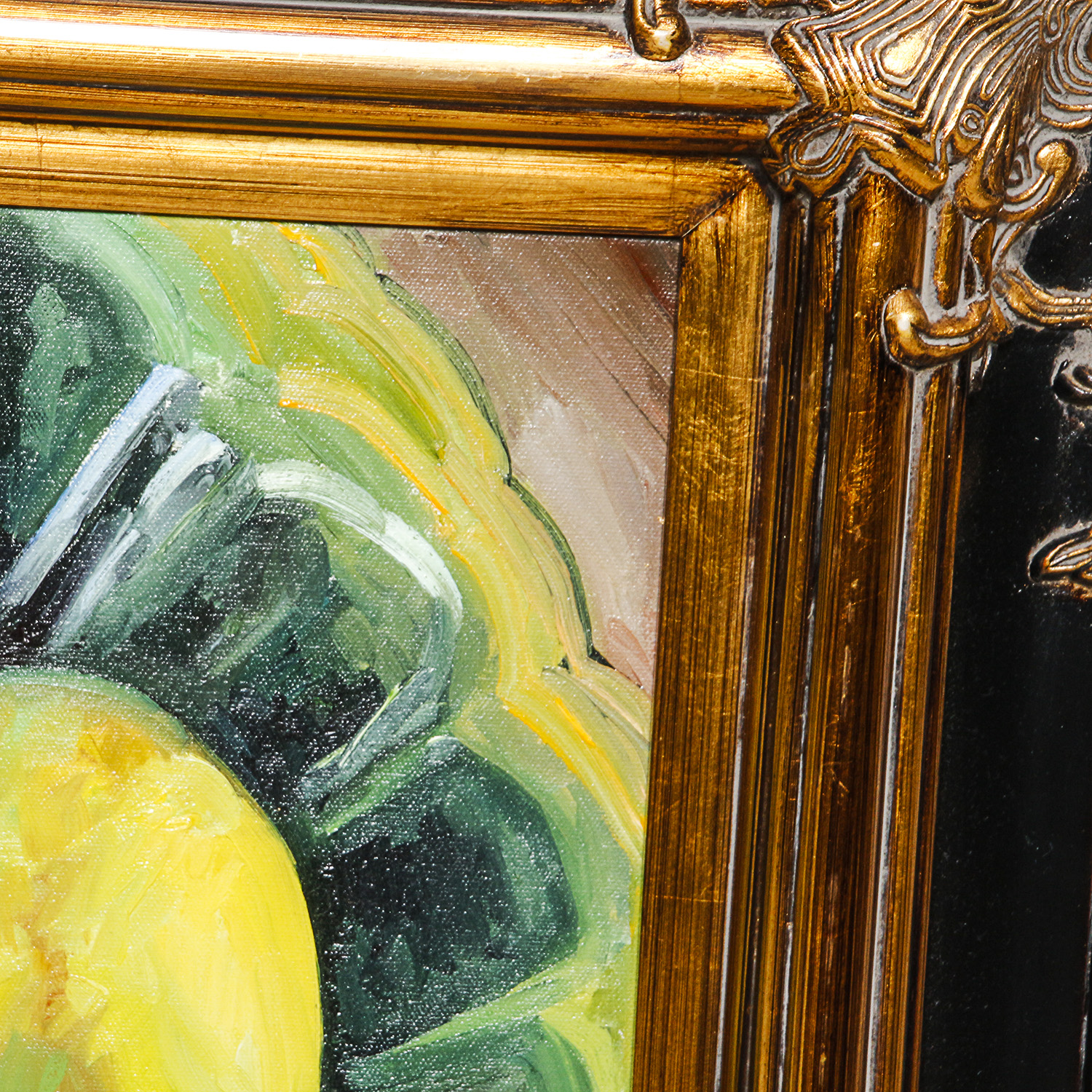 Amanda Dunbar 2004 Oil Painting on Canvas of Still Life with Green Pears