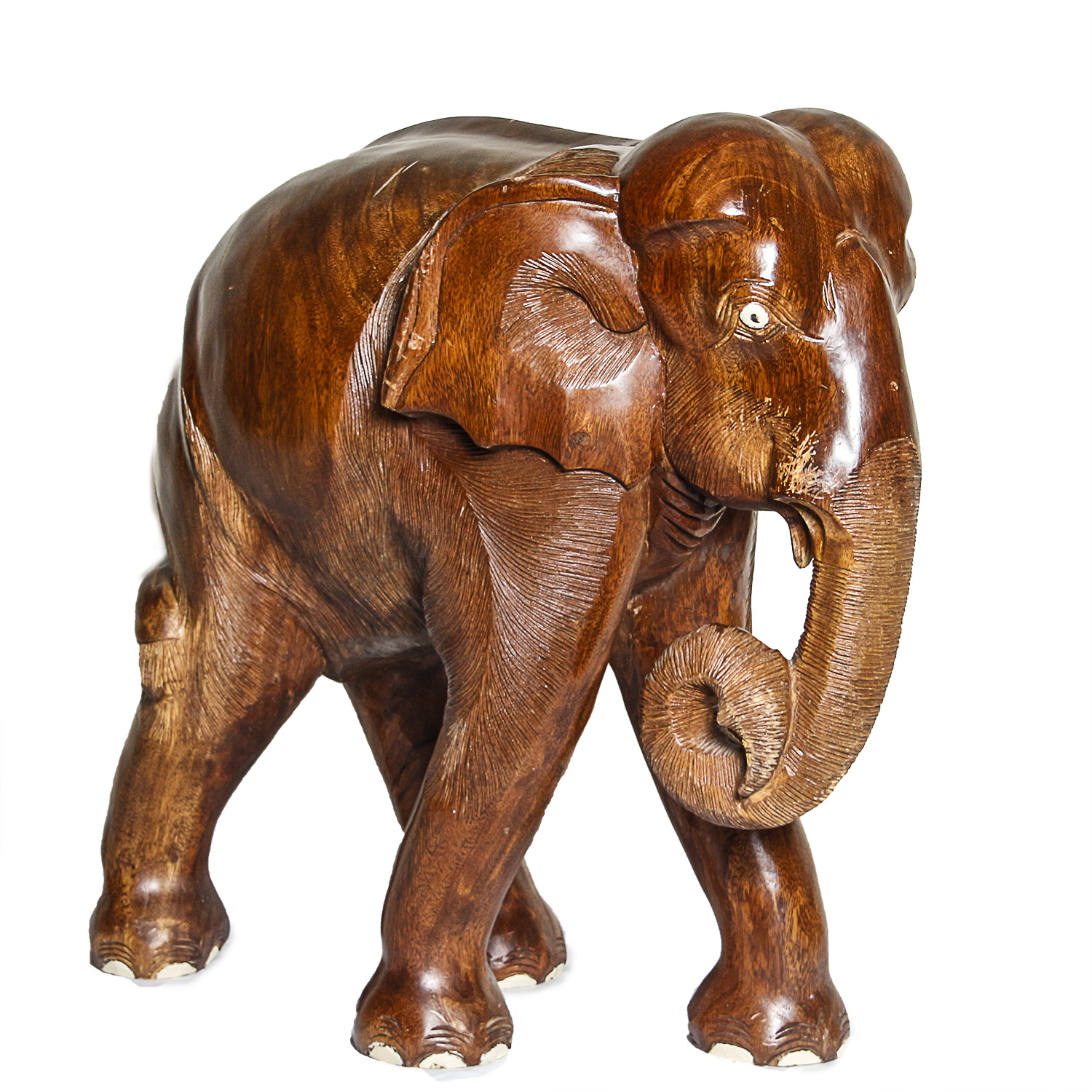 Carved Wooden Elephant Sculpture