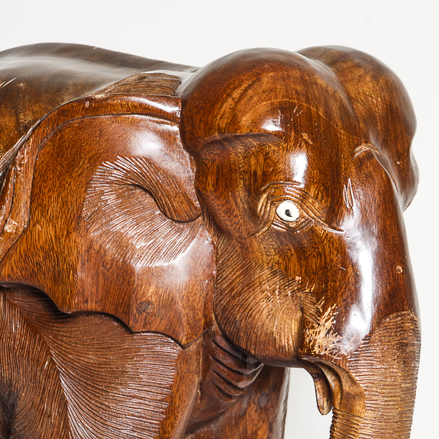 Carved Wooden Elephant Sculpture