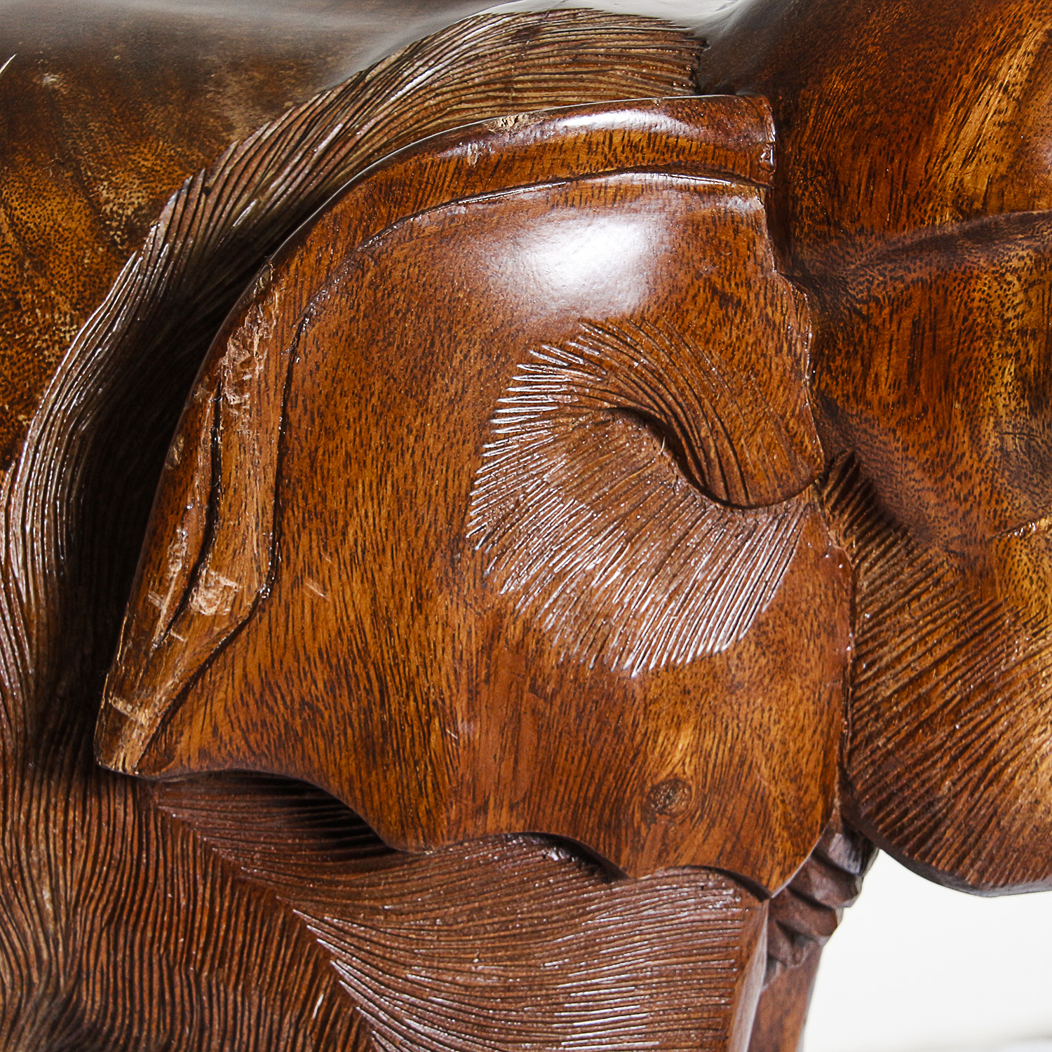 Carved Wooden Elephant Sculpture