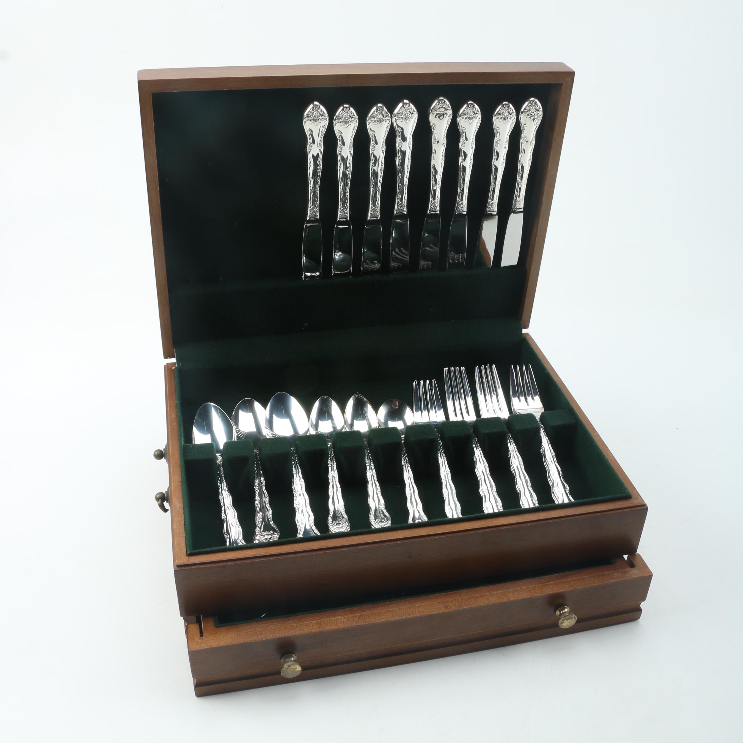 International Silver Co. Floral Pattern Silver Plate Flatware Set