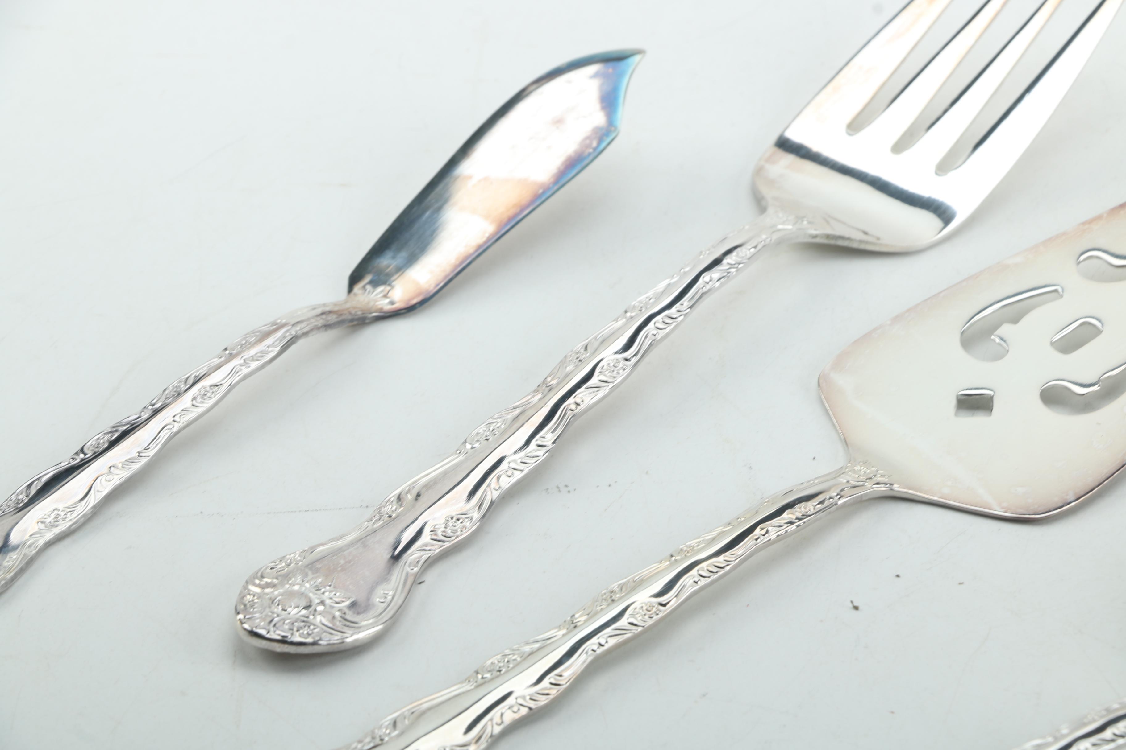 International Silver Co. Floral Pattern Silver Plate Flatware Set