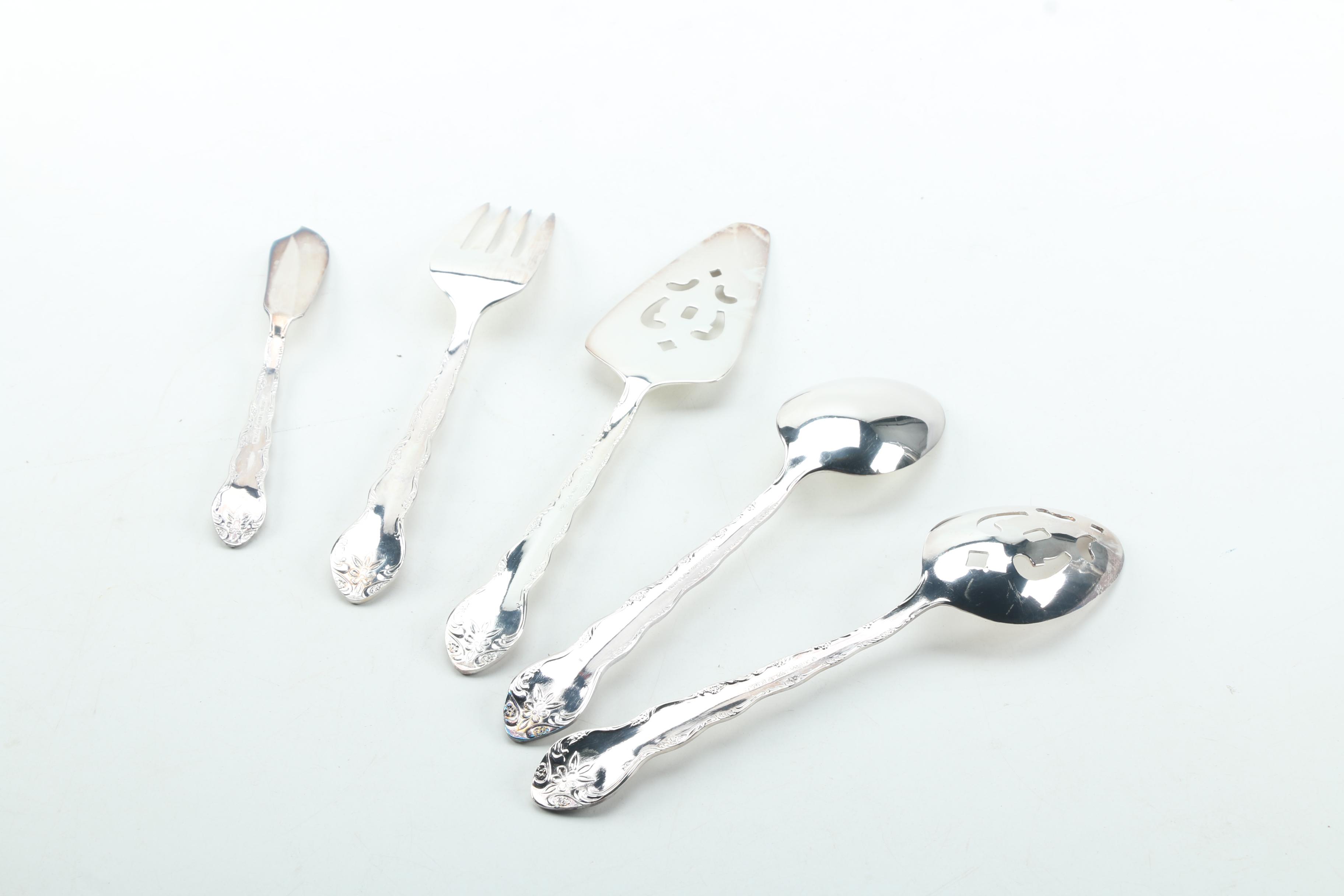 International Silver Co. Floral Pattern Silver Plate Flatware Set