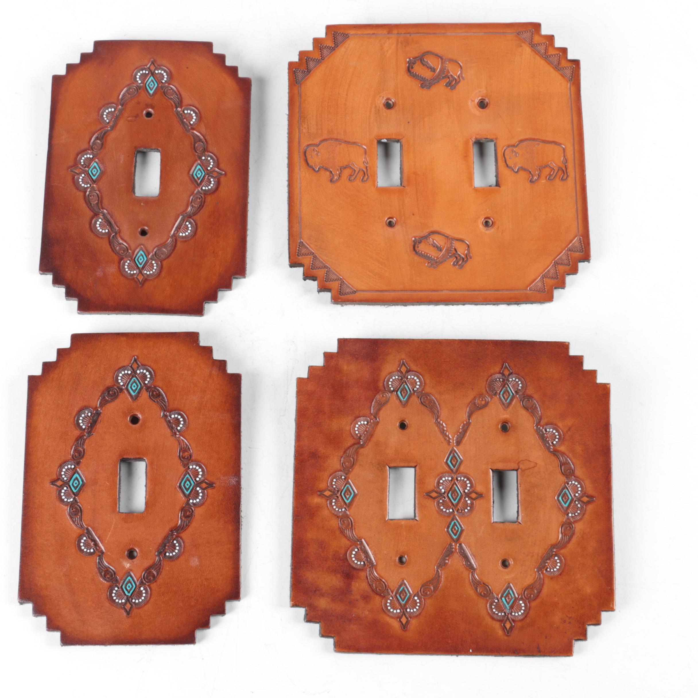 Southwestern Motif Leather Switch Plates