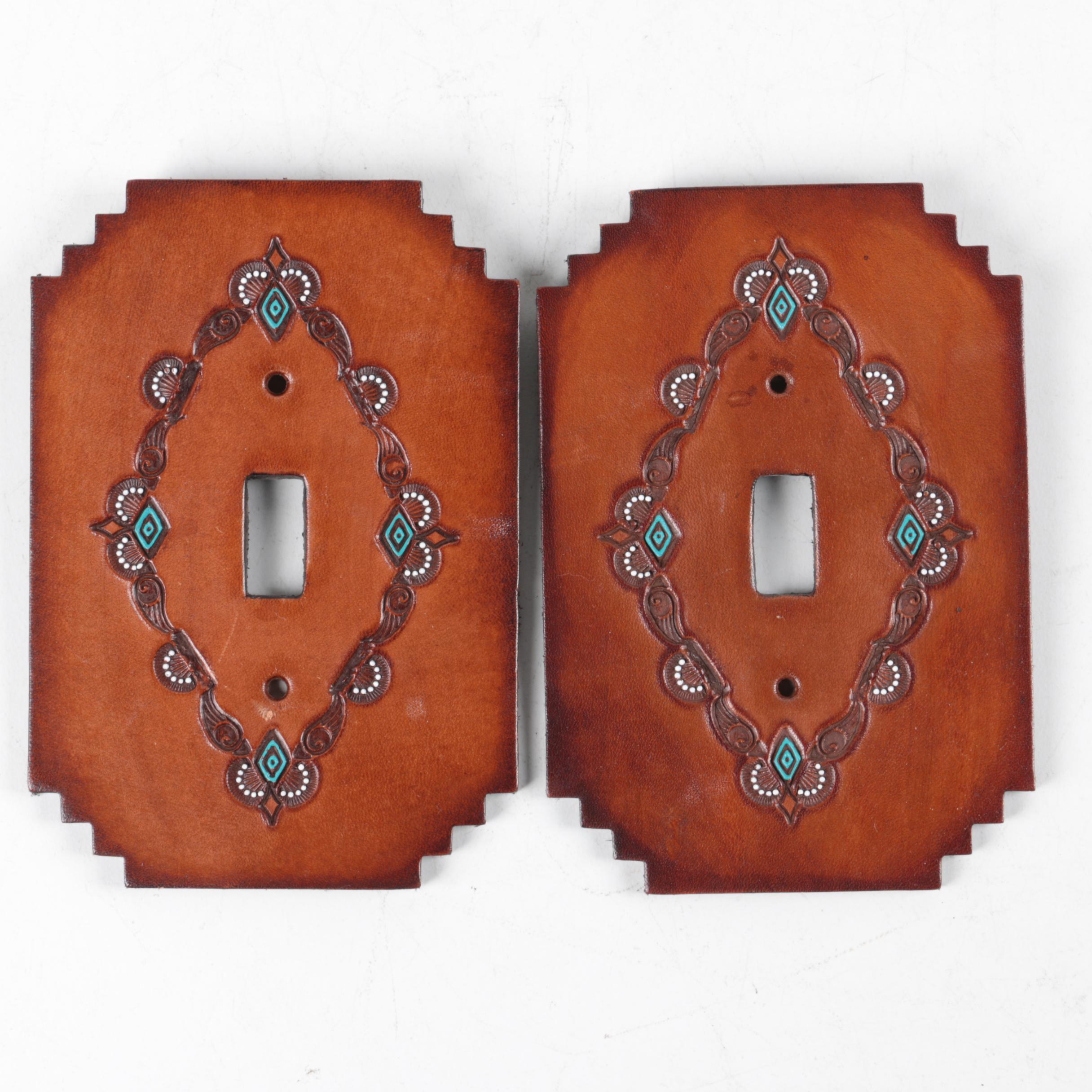 Southwestern Motif Leather Switch Plates