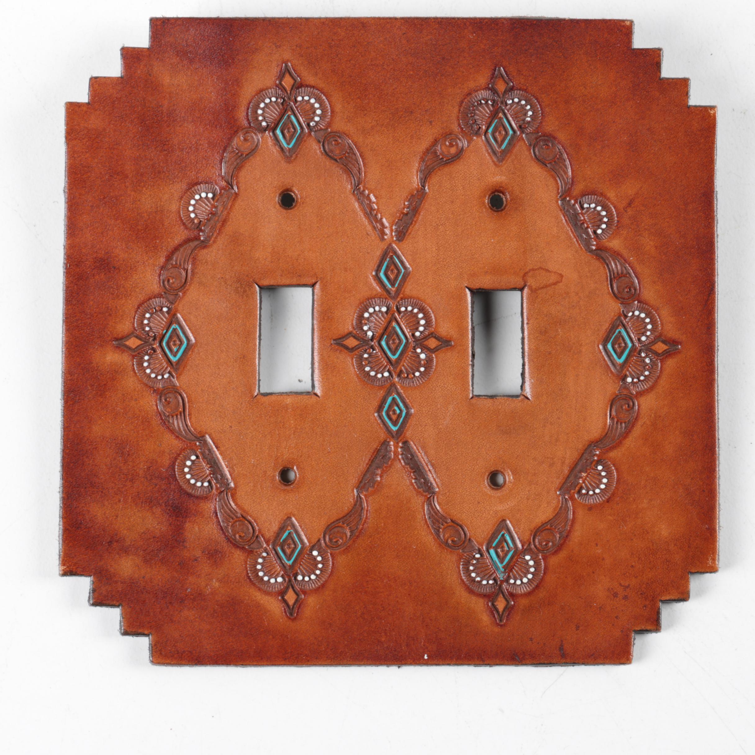 Southwestern Motif Leather Switch Plates