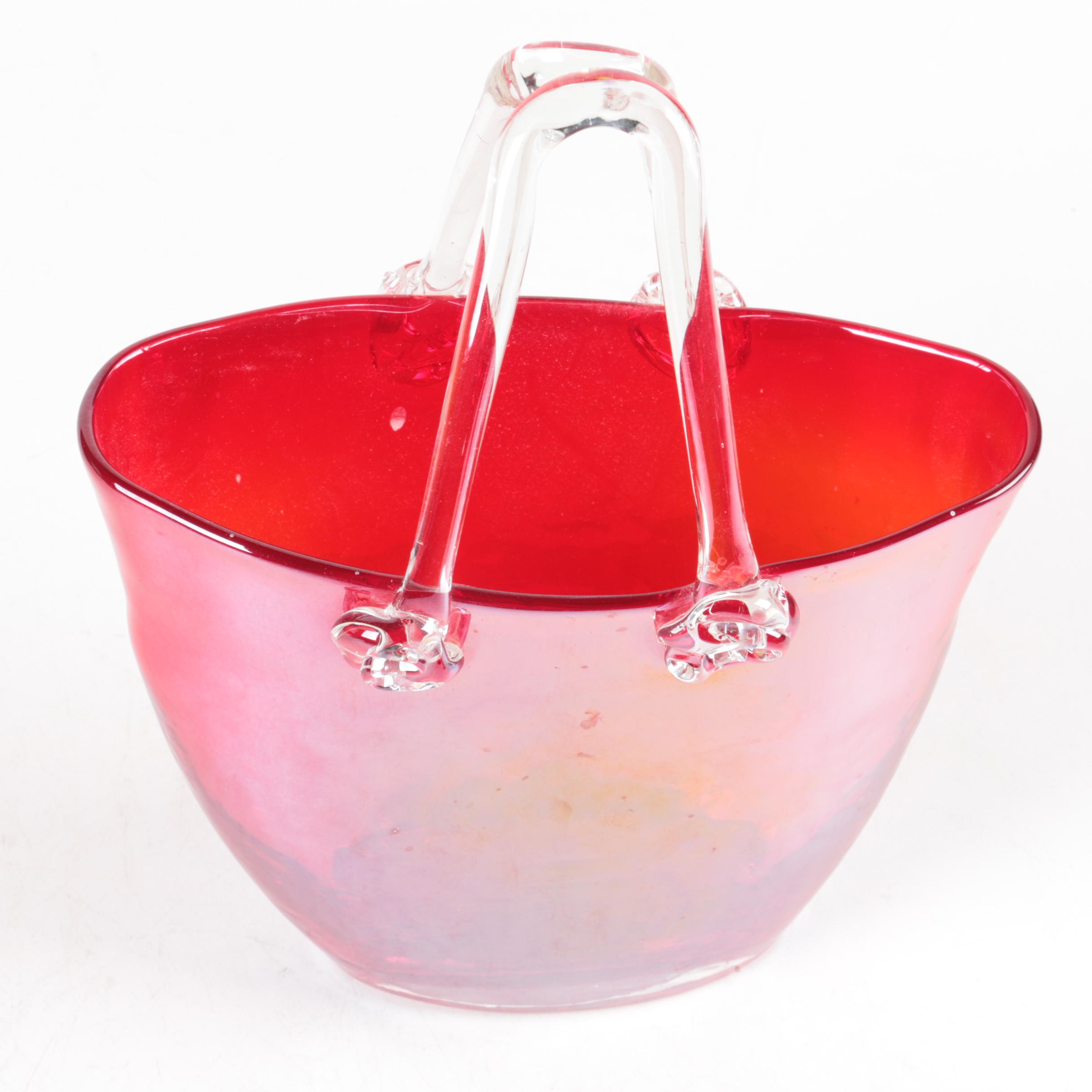 Red Glass Purse Vases