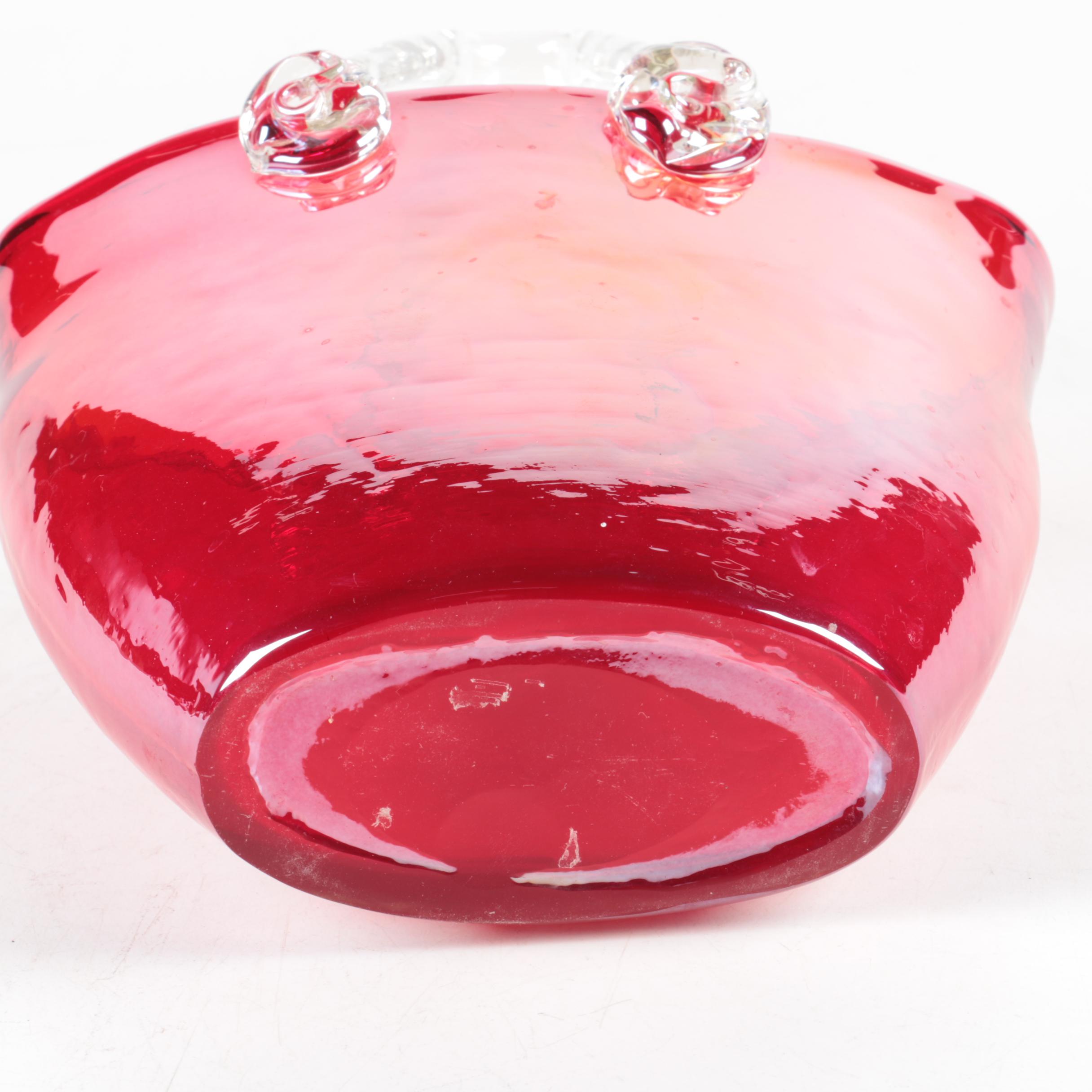 Red Glass Purse Vases