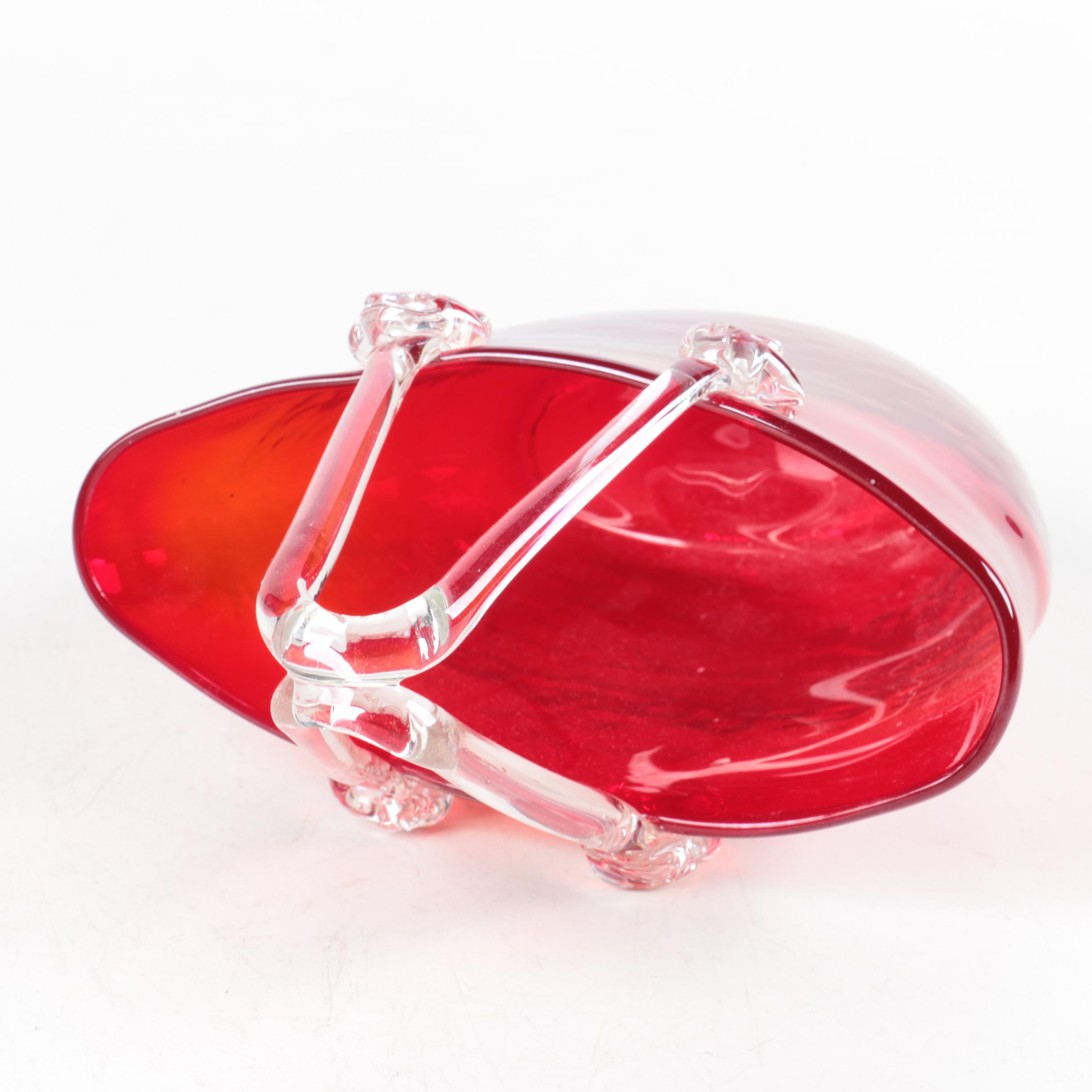 Red Glass Purse Vases