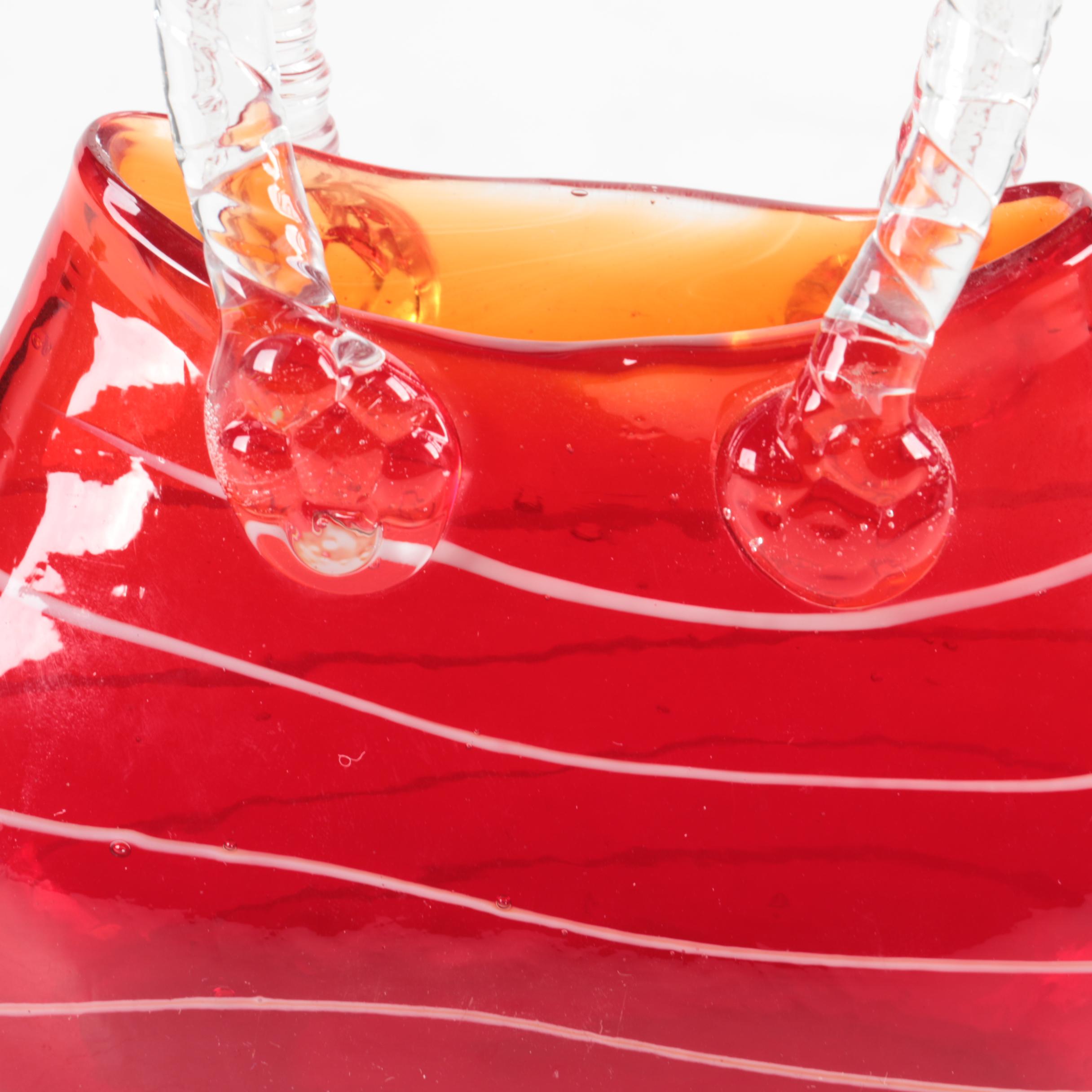 Red Glass Purse Vases