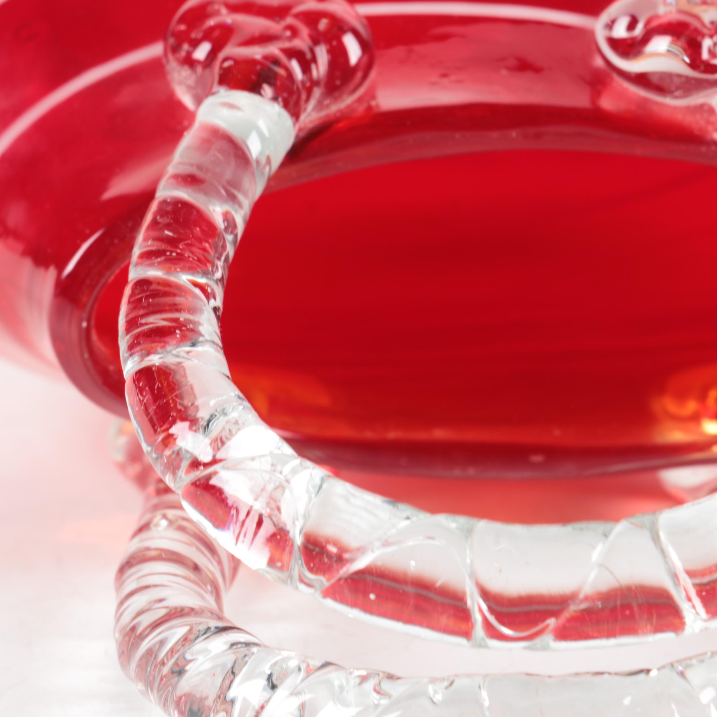 Red Glass Purse Vases