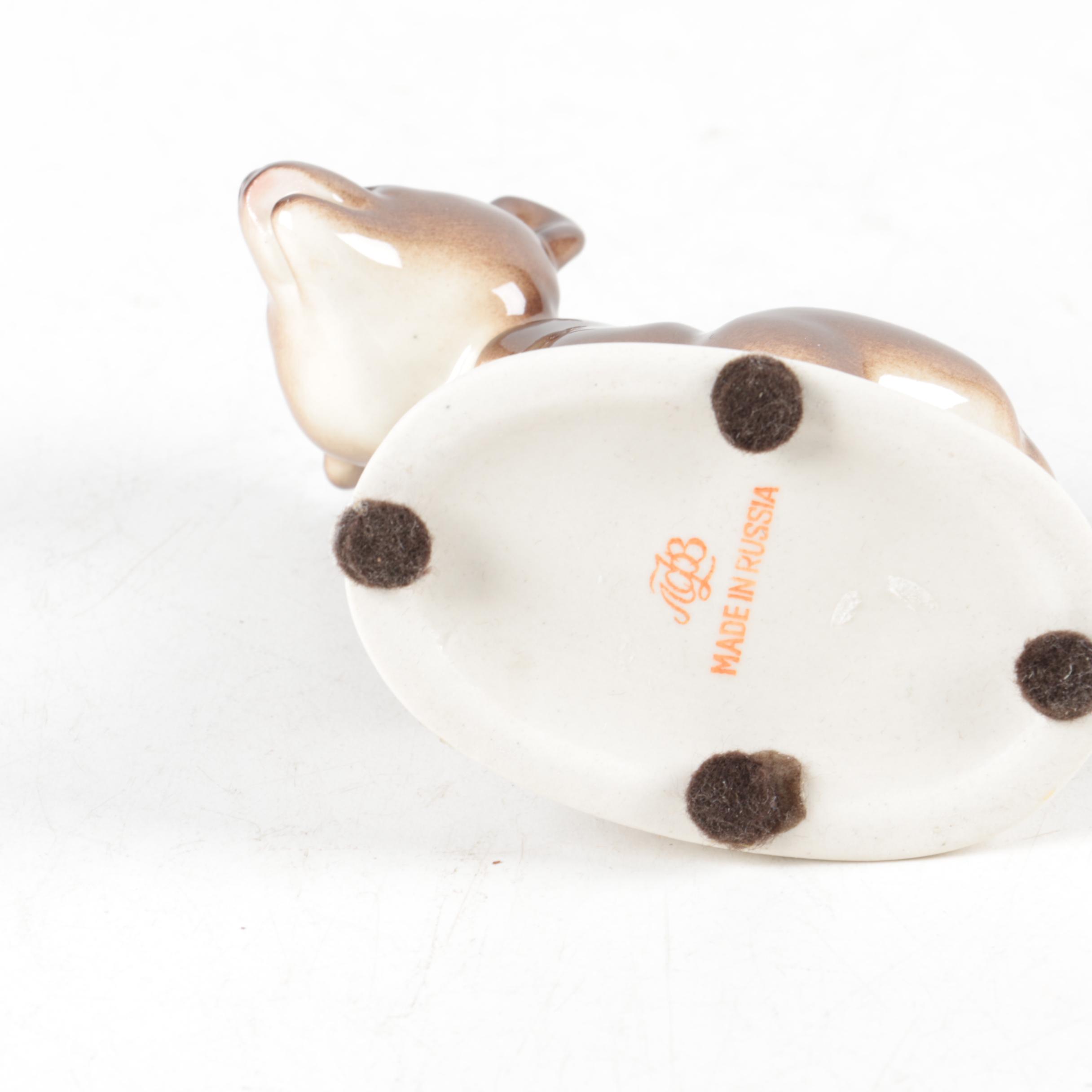 The Royal Factory of Lomonosov Porcelain Bear Figurines