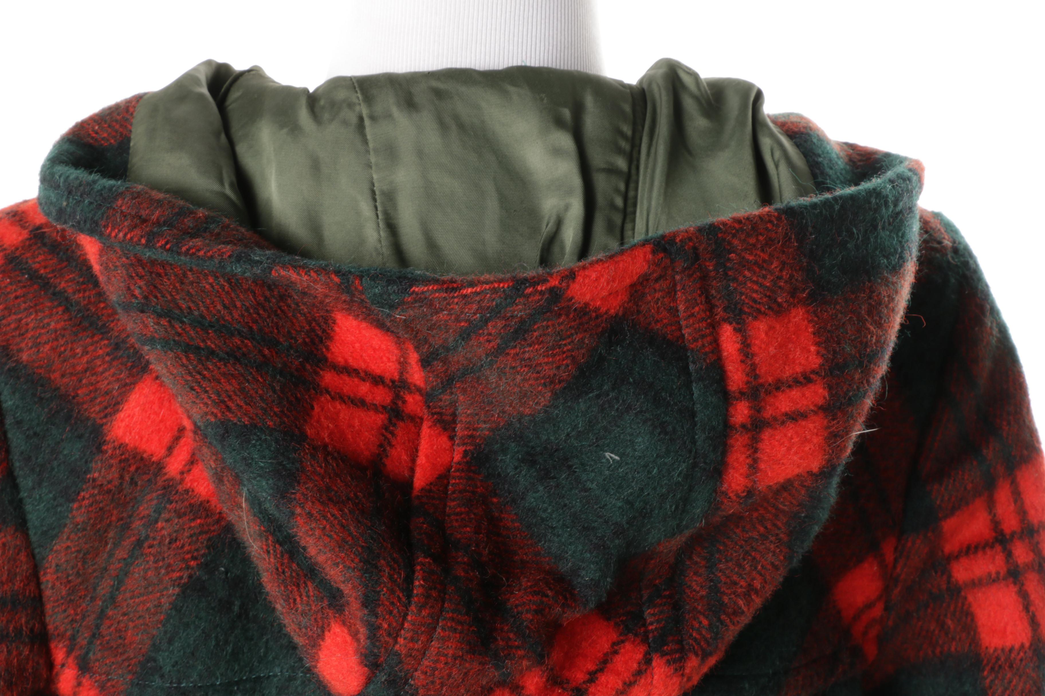 Women's Bobbie Brooks by Renown Red and Green Plaid Coat
