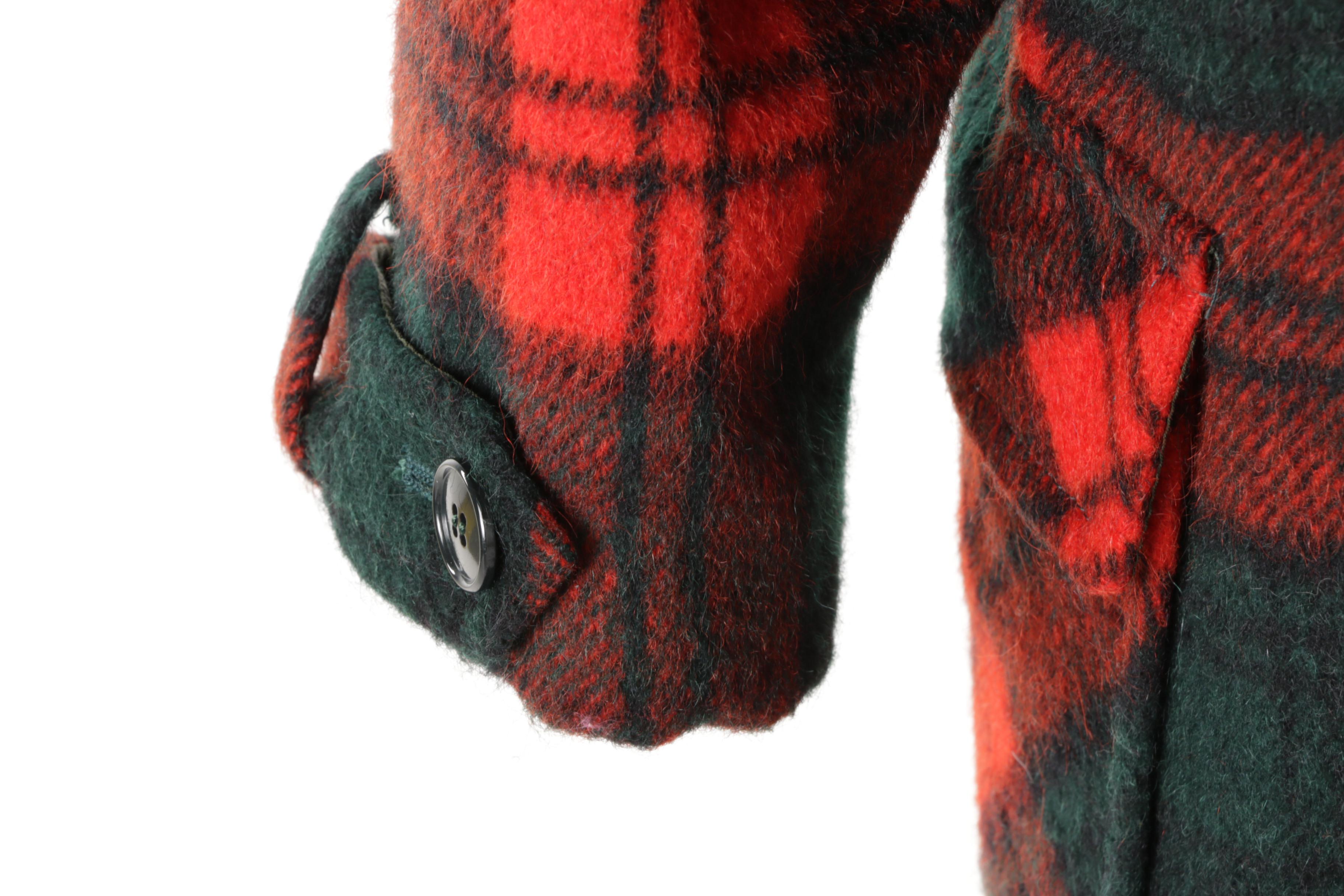Women's Bobbie Brooks by Renown Red and Green Plaid Coat