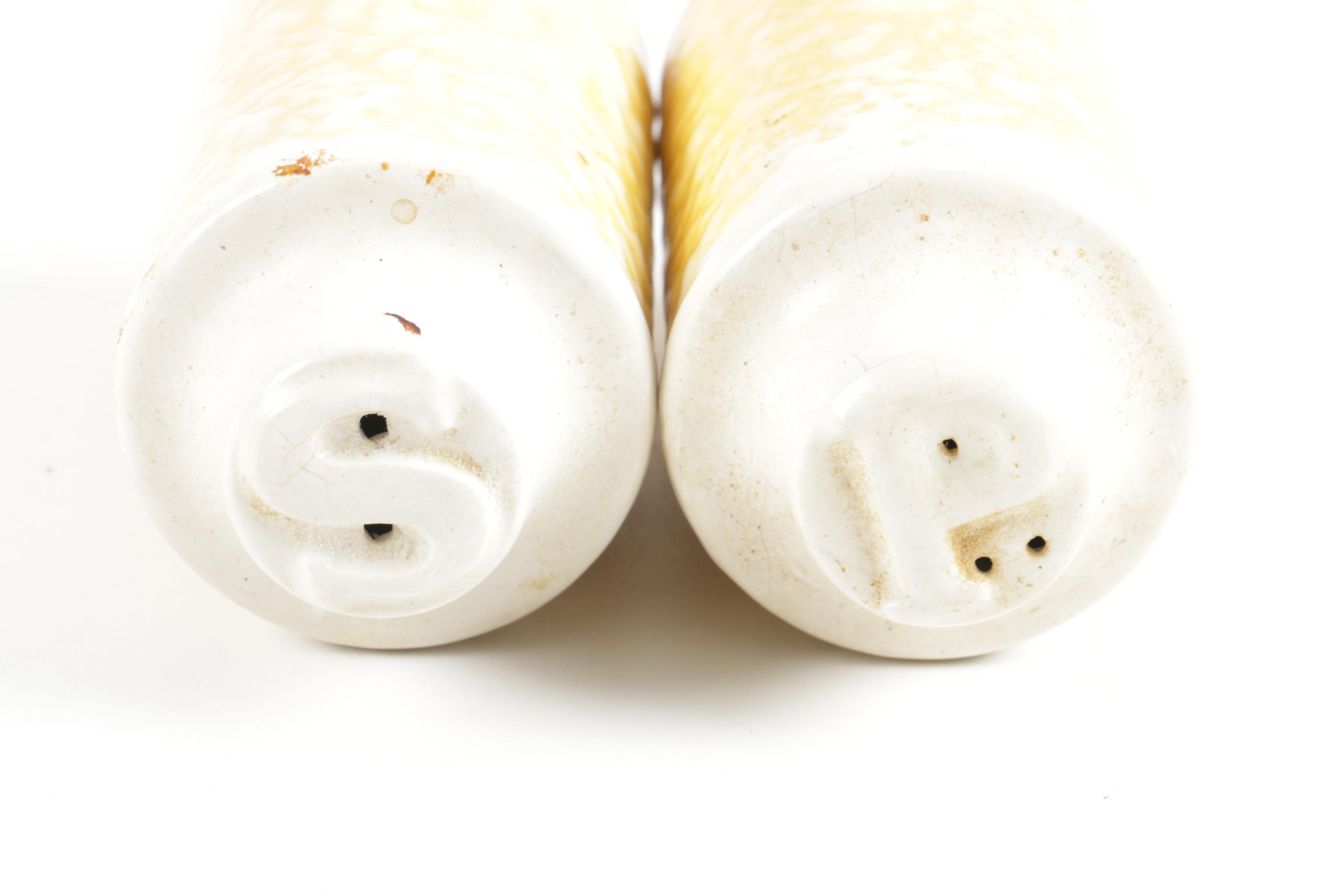 Vintage Yellow Ceramic Salt and Pepper Shakers