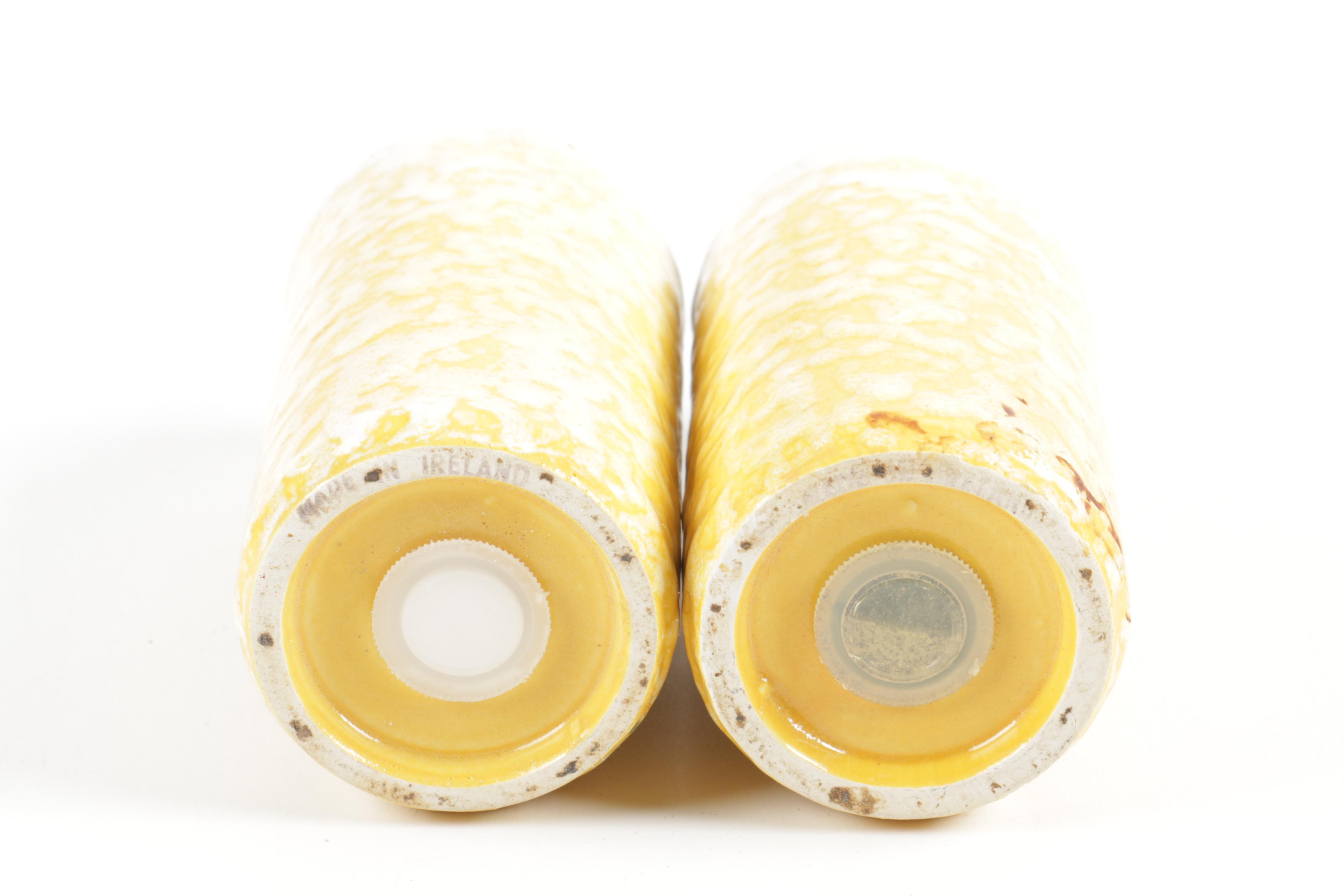 Vintage Yellow Ceramic Salt and Pepper Shakers