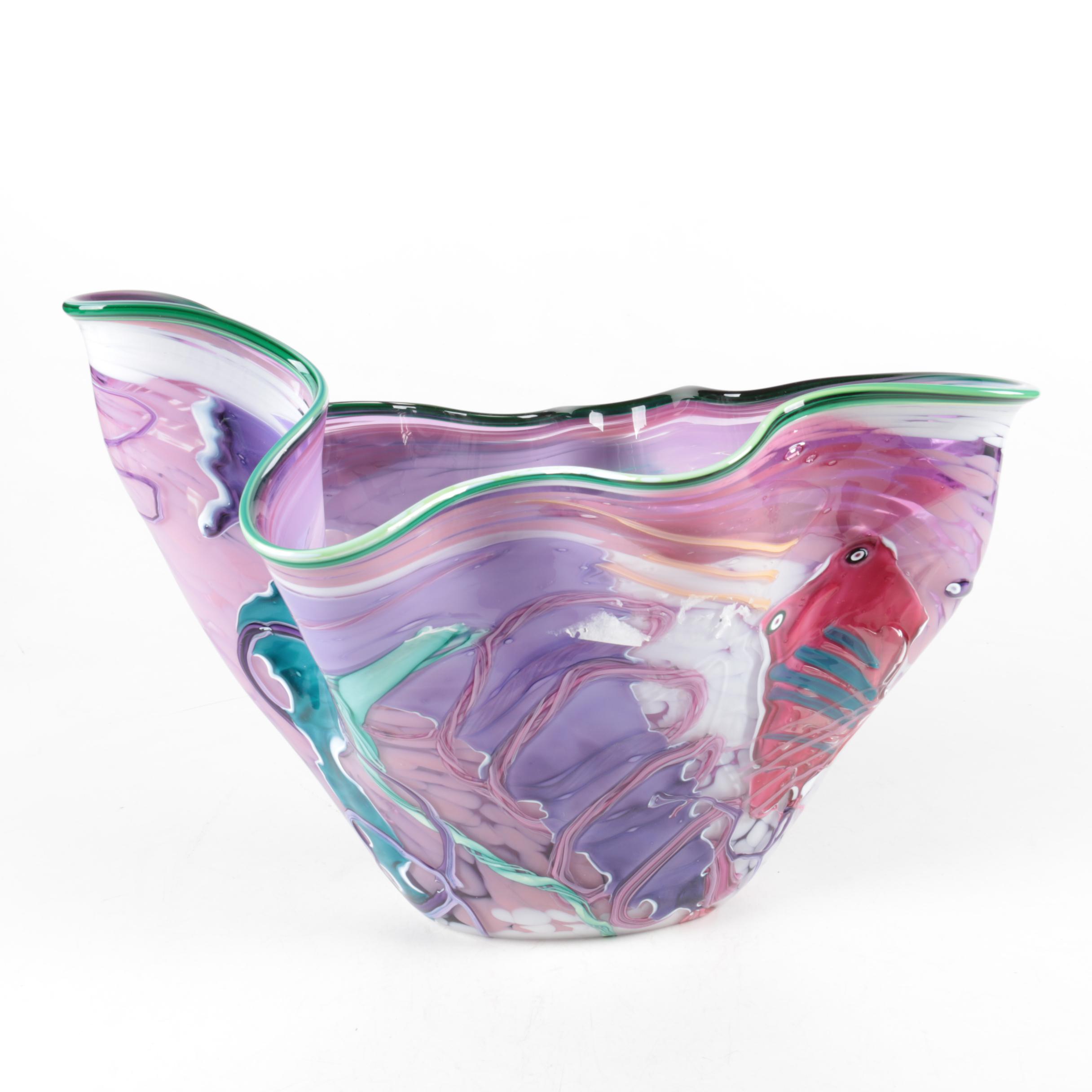 Signed Art Glass Freeform Bowl