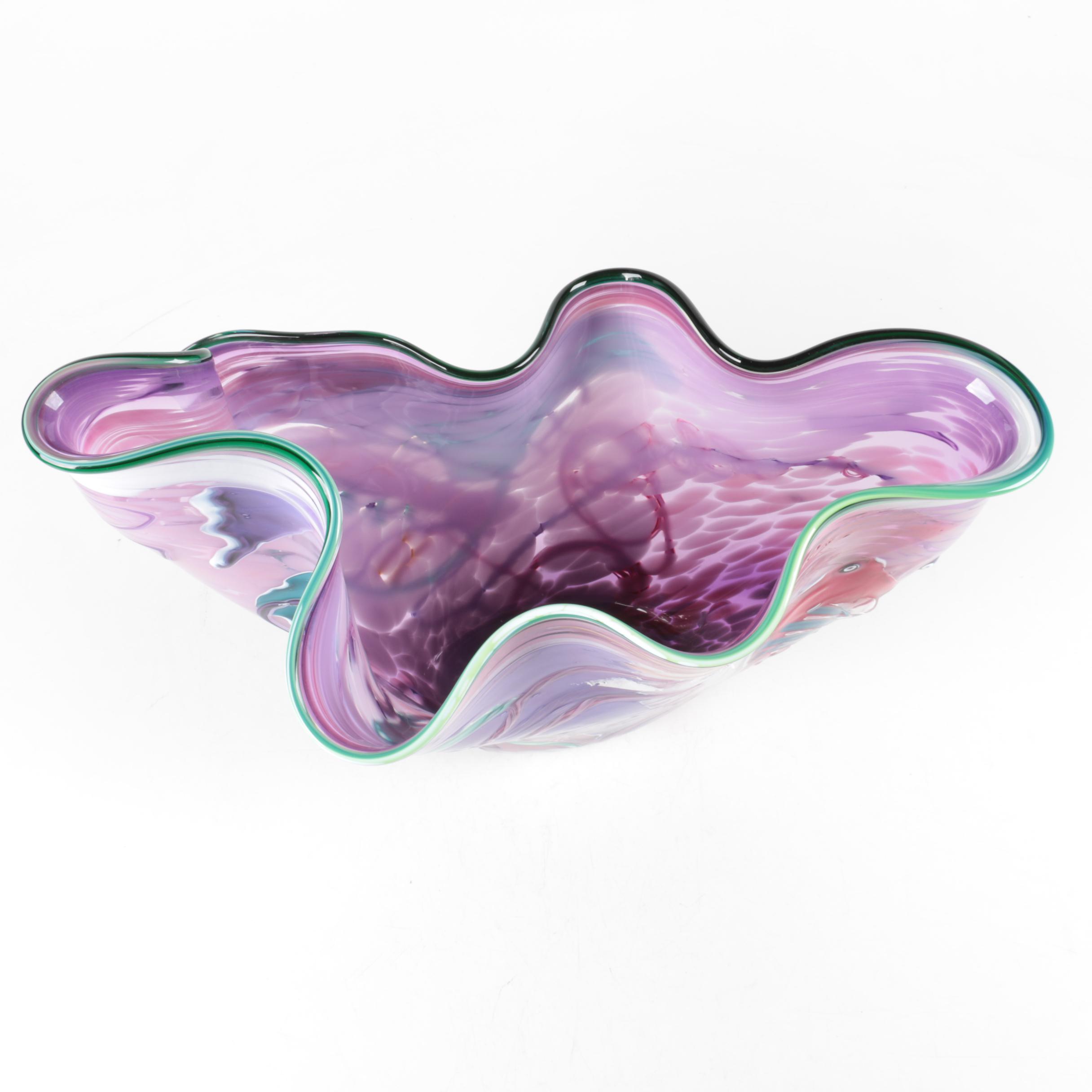 Signed Art Glass Freeform Bowl