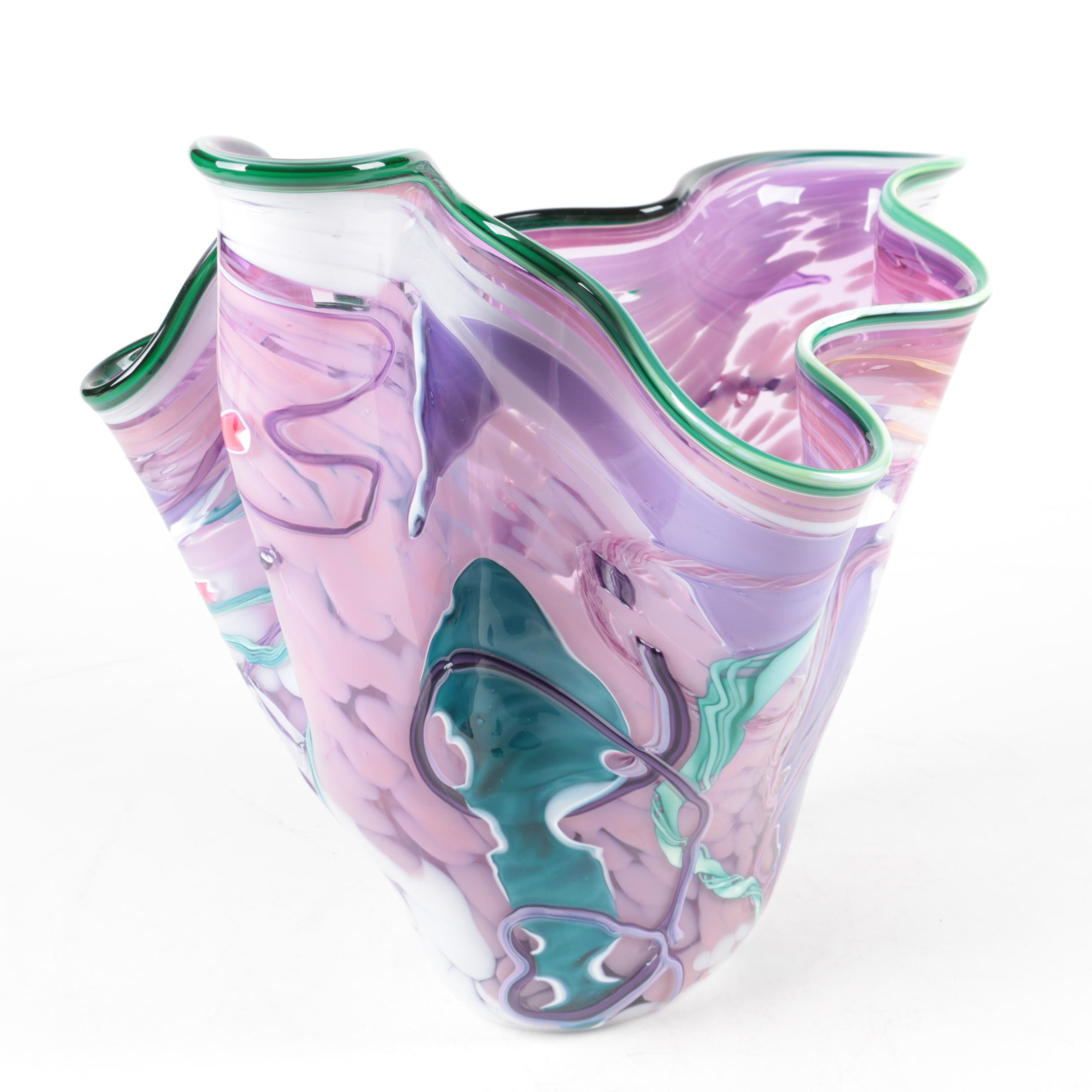 Signed Art Glass Freeform Bowl