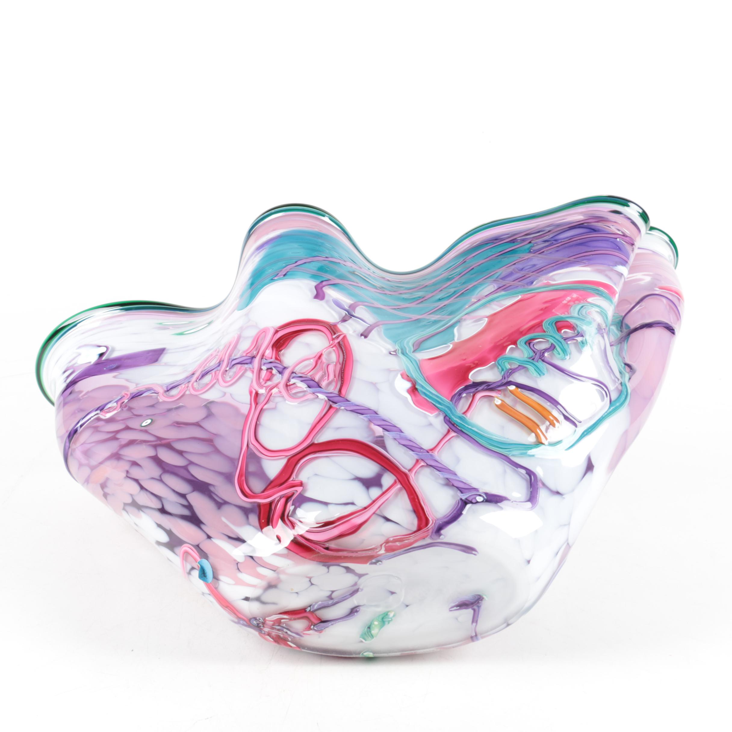 Signed Art Glass Freeform Bowl