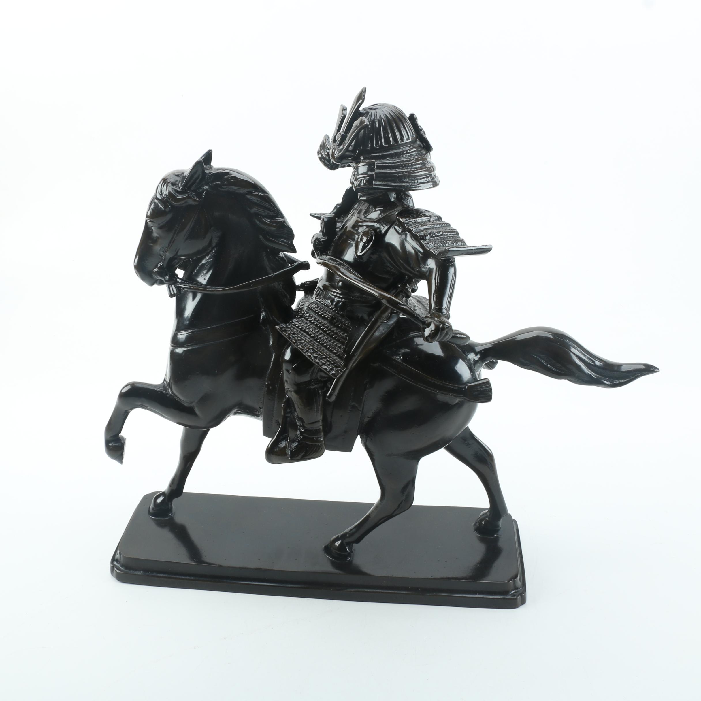 Mounted Samurai Sculpture
