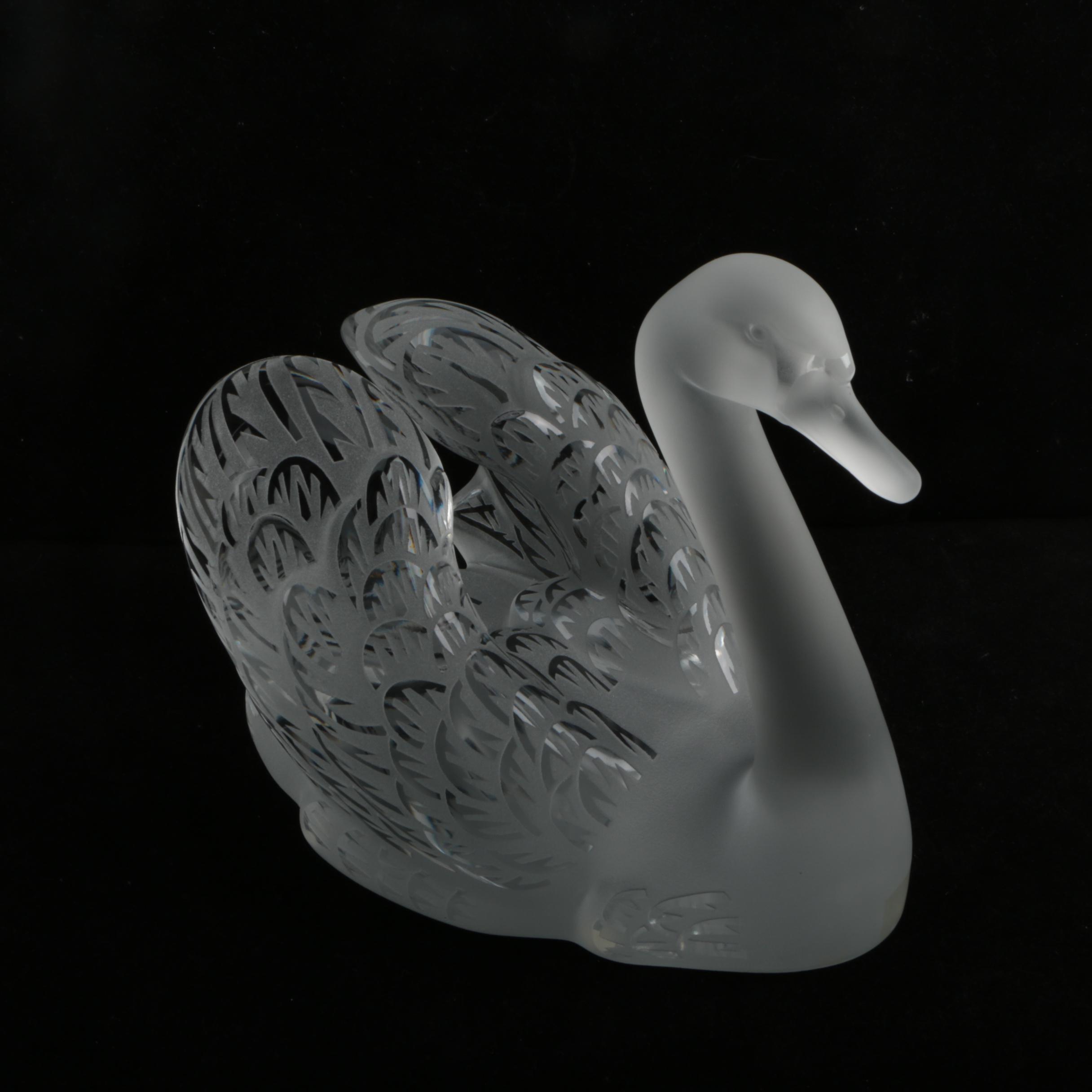 "Miroir Cygne" Lalique Crystal "Swan Head Up"