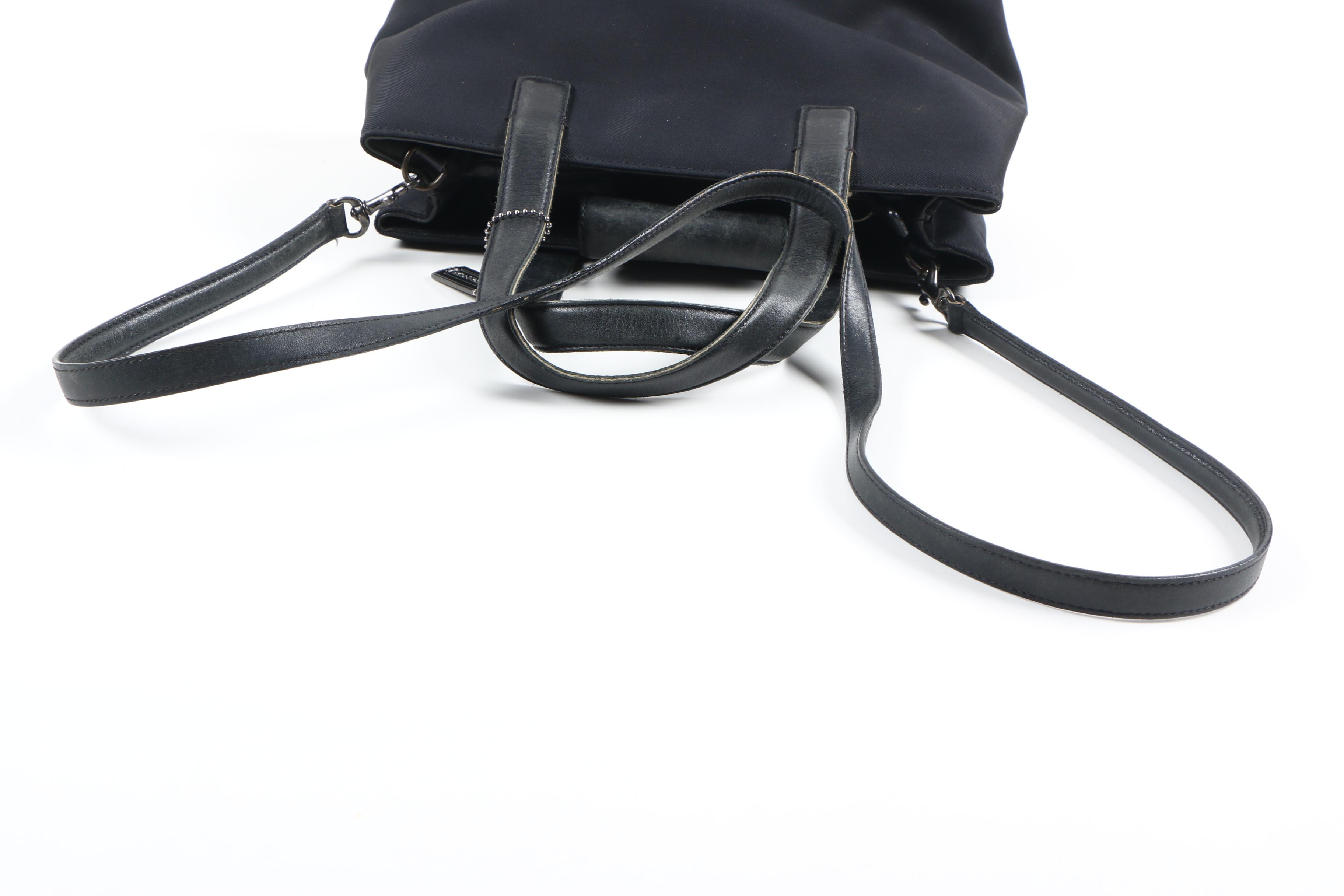 Coach Mercer Twill and Leather Tote Bag