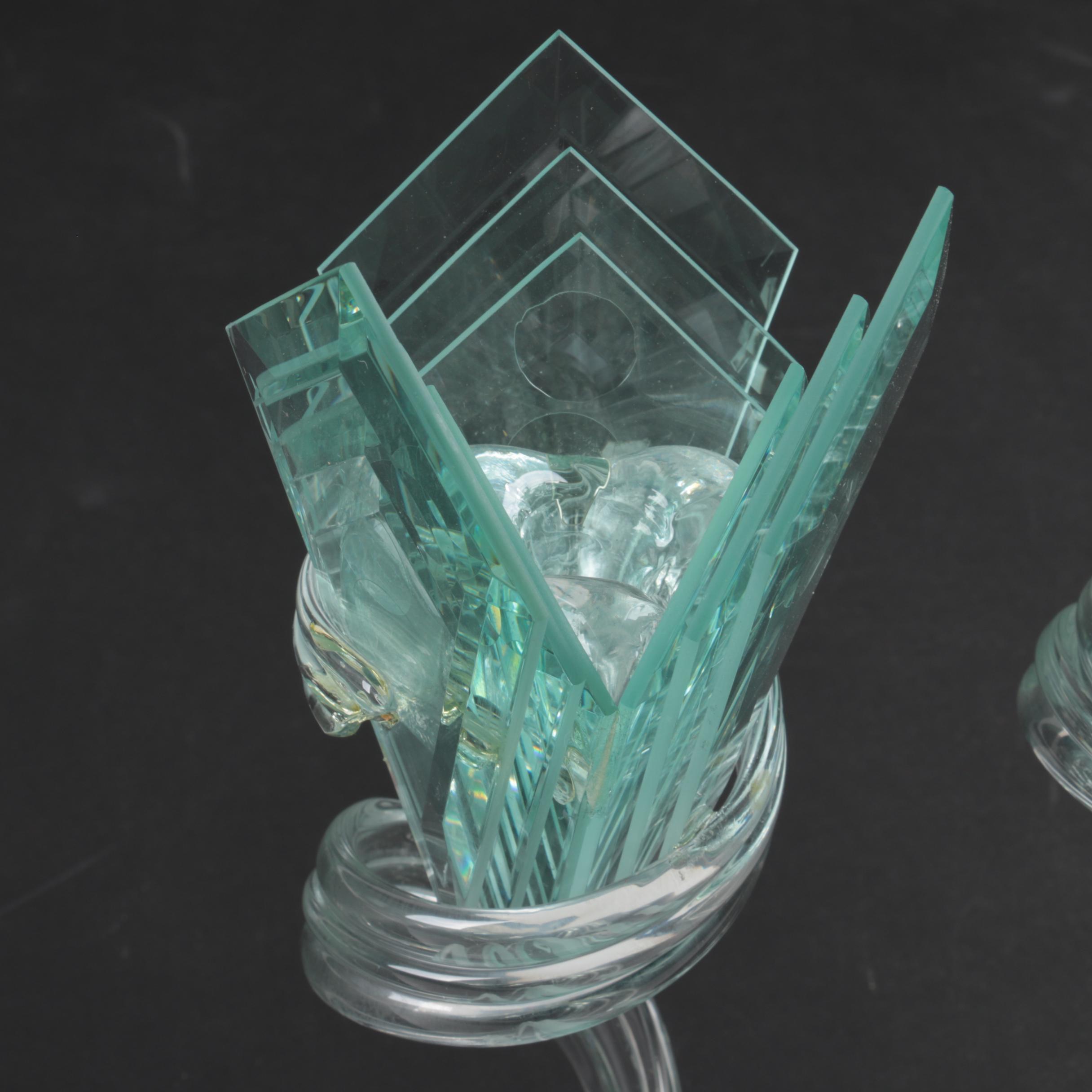 Art Deco Style Crystal Candle Holders
