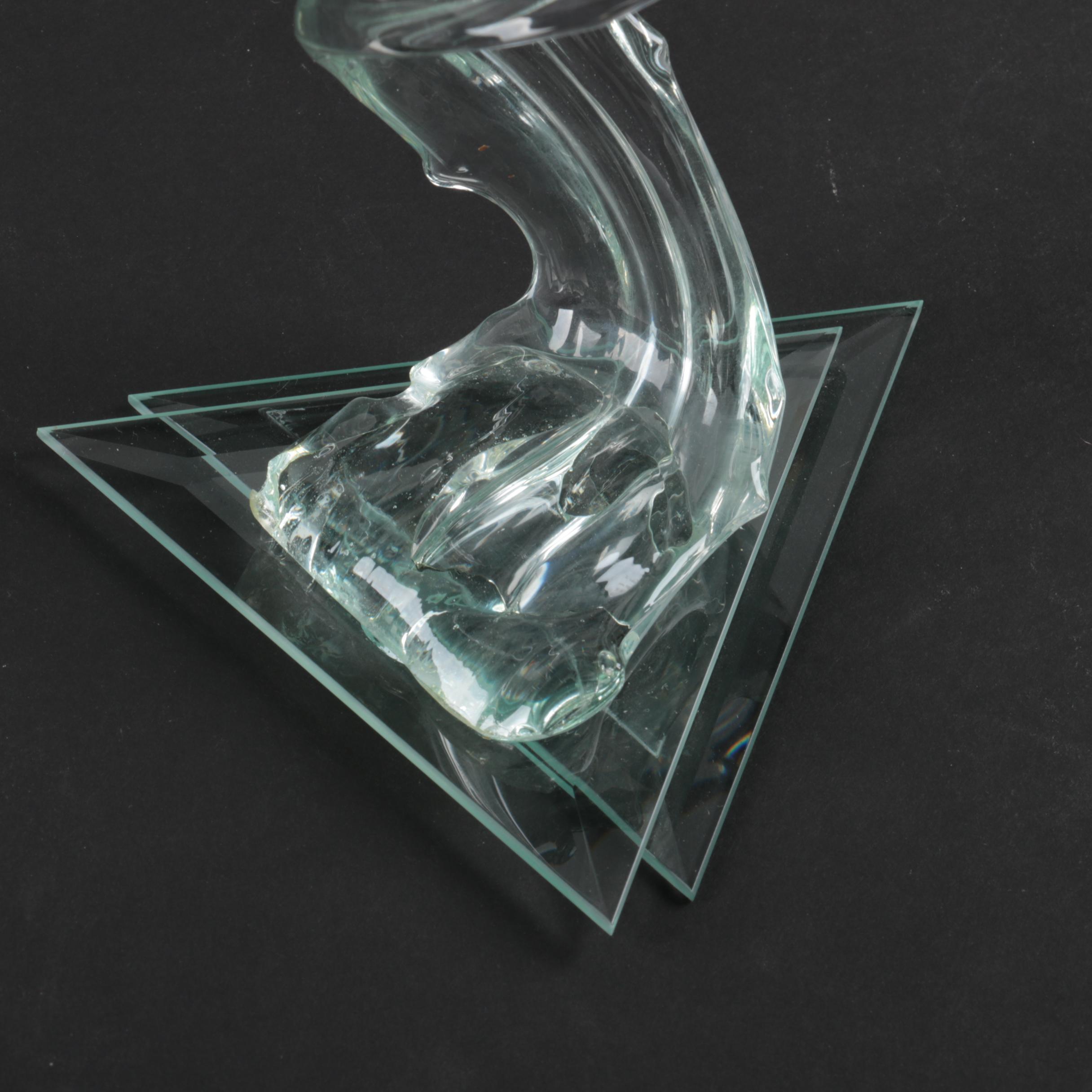 Art Deco Style Crystal Candle Holders