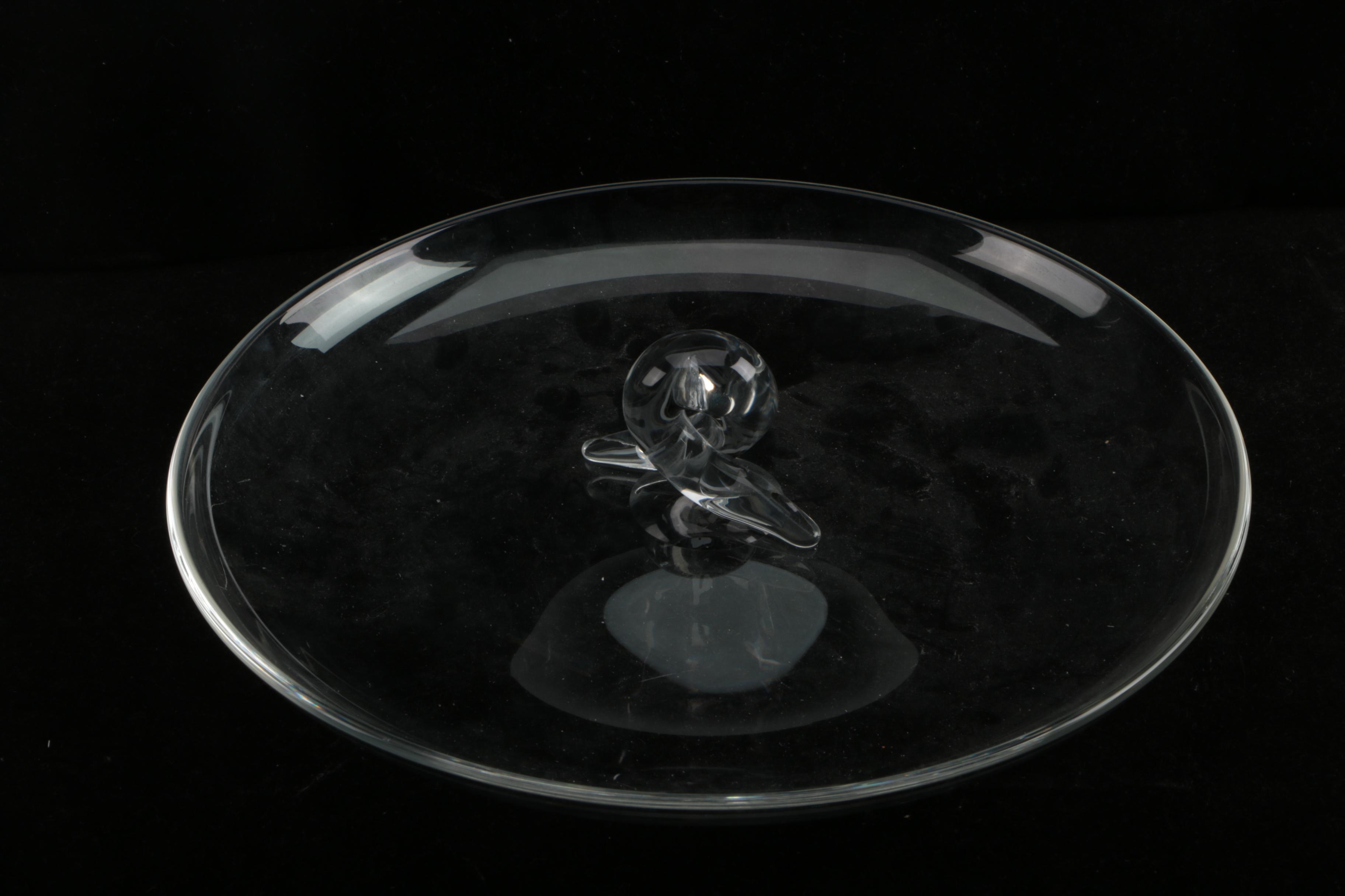 Steuben Crystal Canape Plate and Bowls